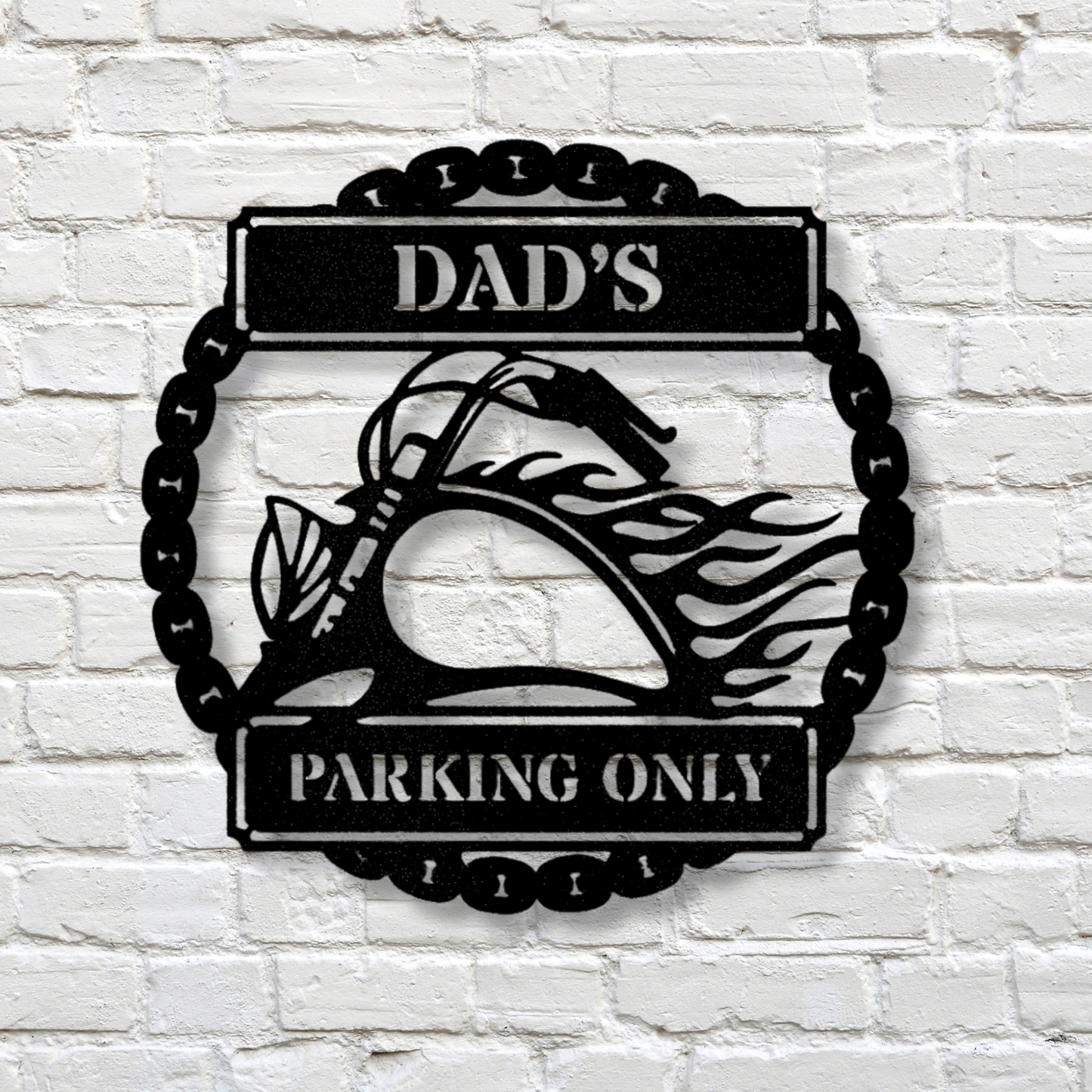 Custom Hog Parking Metal Sign, Personalized Motorcycle Name Monogram, Gift For A Biker, Parking Space Sign, Birthday Gift From Loving Wife.