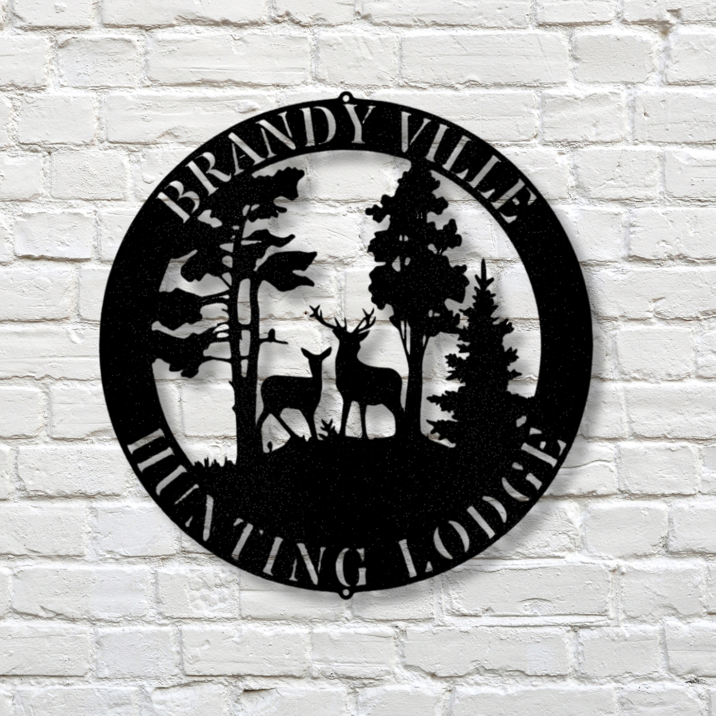 Custom Deer Scene Metal Sign, Personalized Deer In The Wild Metal Sign Gift For Hunter Dad, Hunting Resort Wall Art Decor, Cabin Wall Art Hanging.