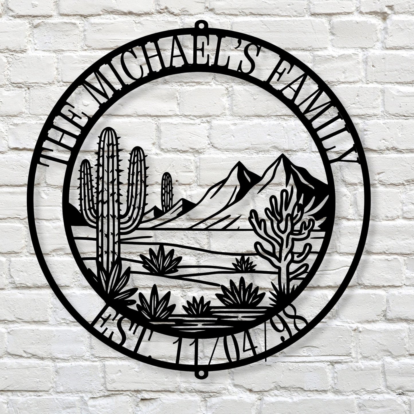 Custom Desert Metal Sign, Personalized Desert Wall Art, Southwest Decor, Metal Wall Art, Cactus Sign, Rustic Home Decor Gift