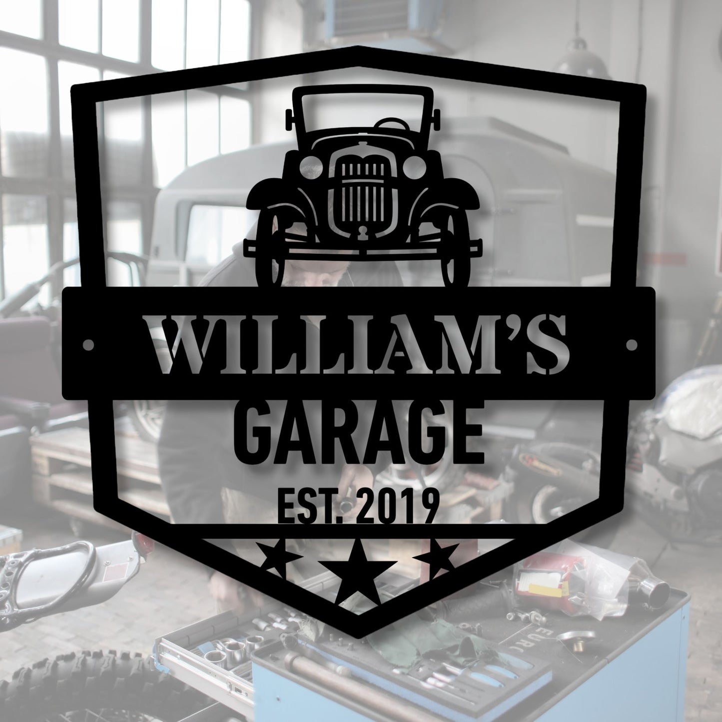 Personalized Garage Metal Sign, Vintage Car Metal Sign, Father's Day Gift, Auto Shop MEtal Sign, Mechanic Gift