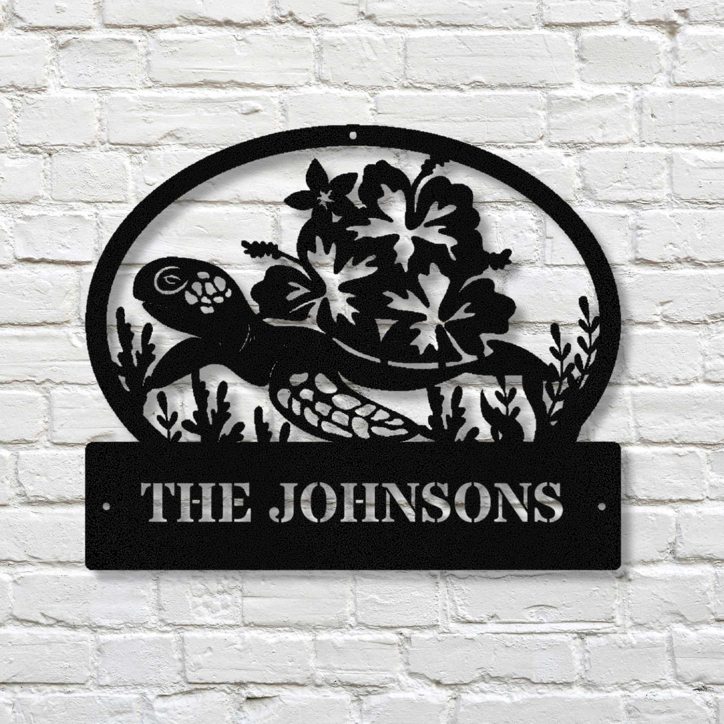 Customized Turtle Metal Wall Decor, Pool Metal Sign, Aloha Wall Art, Beach House Decor, Last Name  Family Name Wall Sign, Lake House Sign