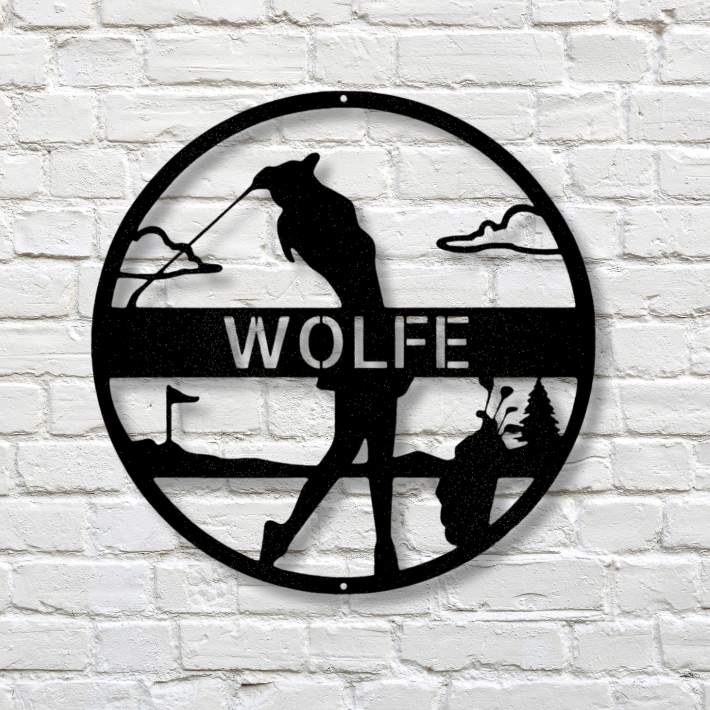 Custom Lady Golfer Name  Metal Sign, Swinging Lady Golfer Metal Art, Sports Wall Decor, Personalized Gift For Her, Birthday Gift From Loving Husband.