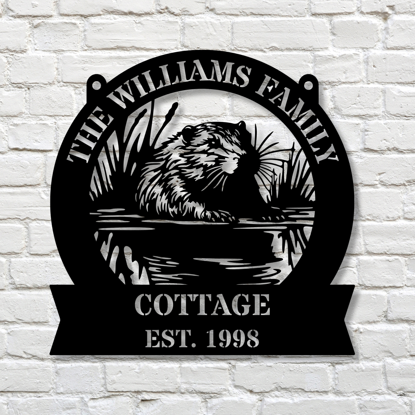 Custom Beaver Metal Sign, Beaver Lover Gift, Beaver Decor, Farmhouse and Cabin Decor, Personalized Name Sign, Home and Nature Lover Gift