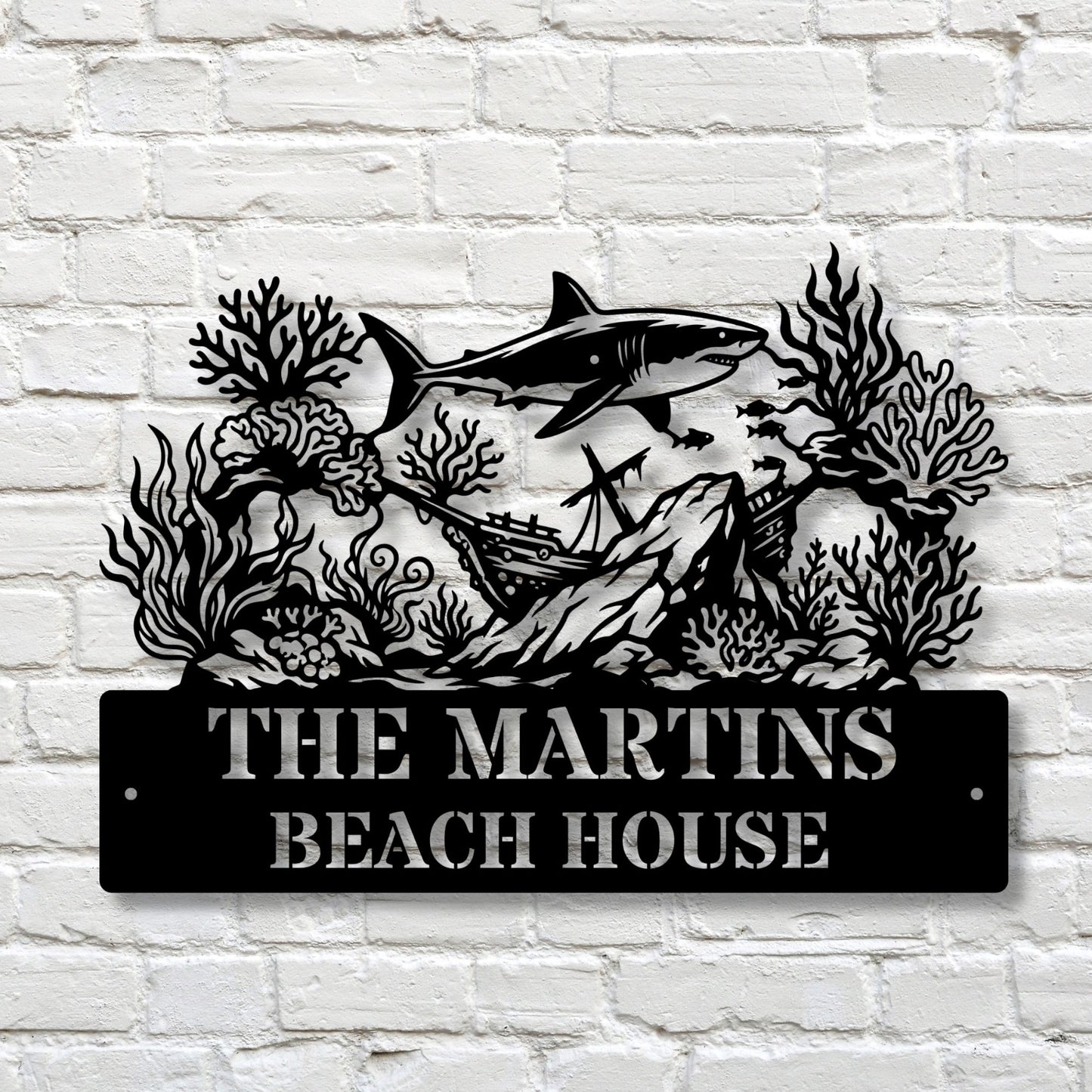 Personalized Seaside Metal Sign, Custom Beach House Sign, Coastal Decor, Ocean Wall Art, Nautical Home Decor, Beach Gift for Her