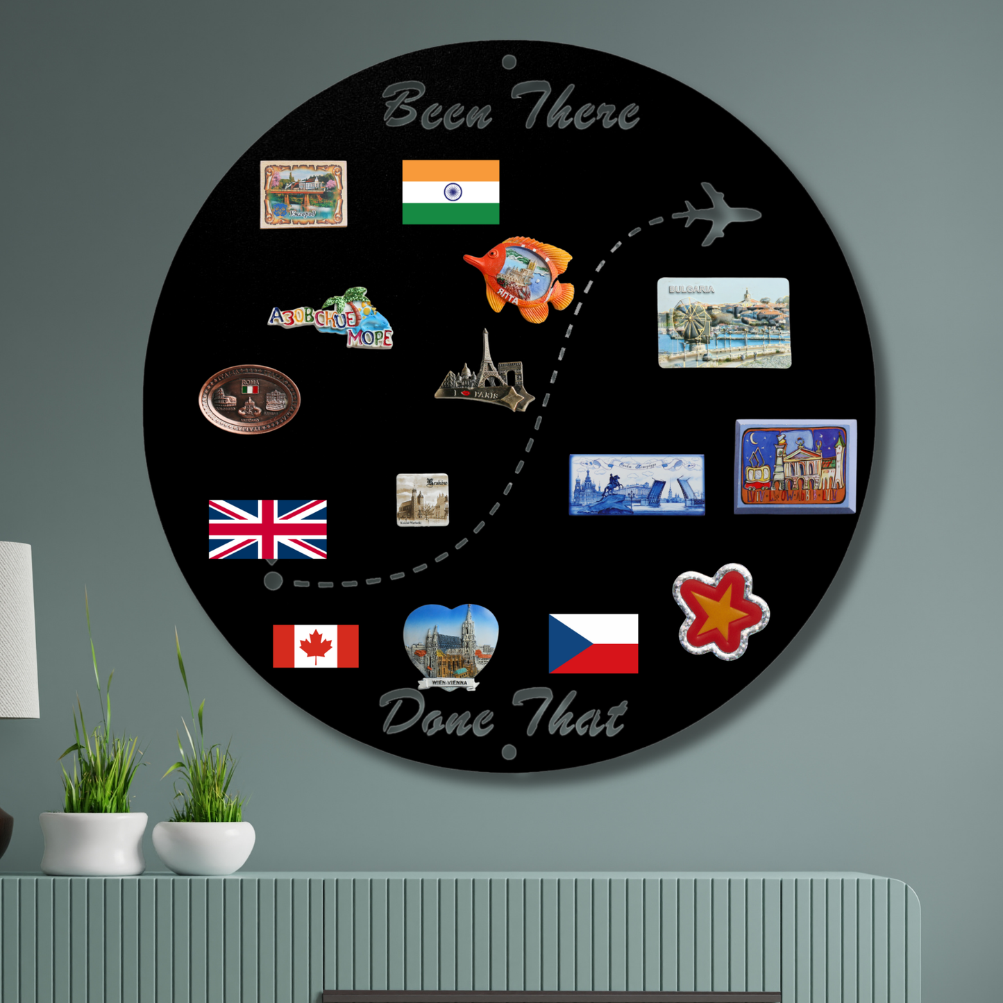 Travel Magnet Board for Souvenirs, Magnetic Metal Board for Wall, Travel Map Display, Vacation Memory Keeper, Magnetic Notice Board, Gift