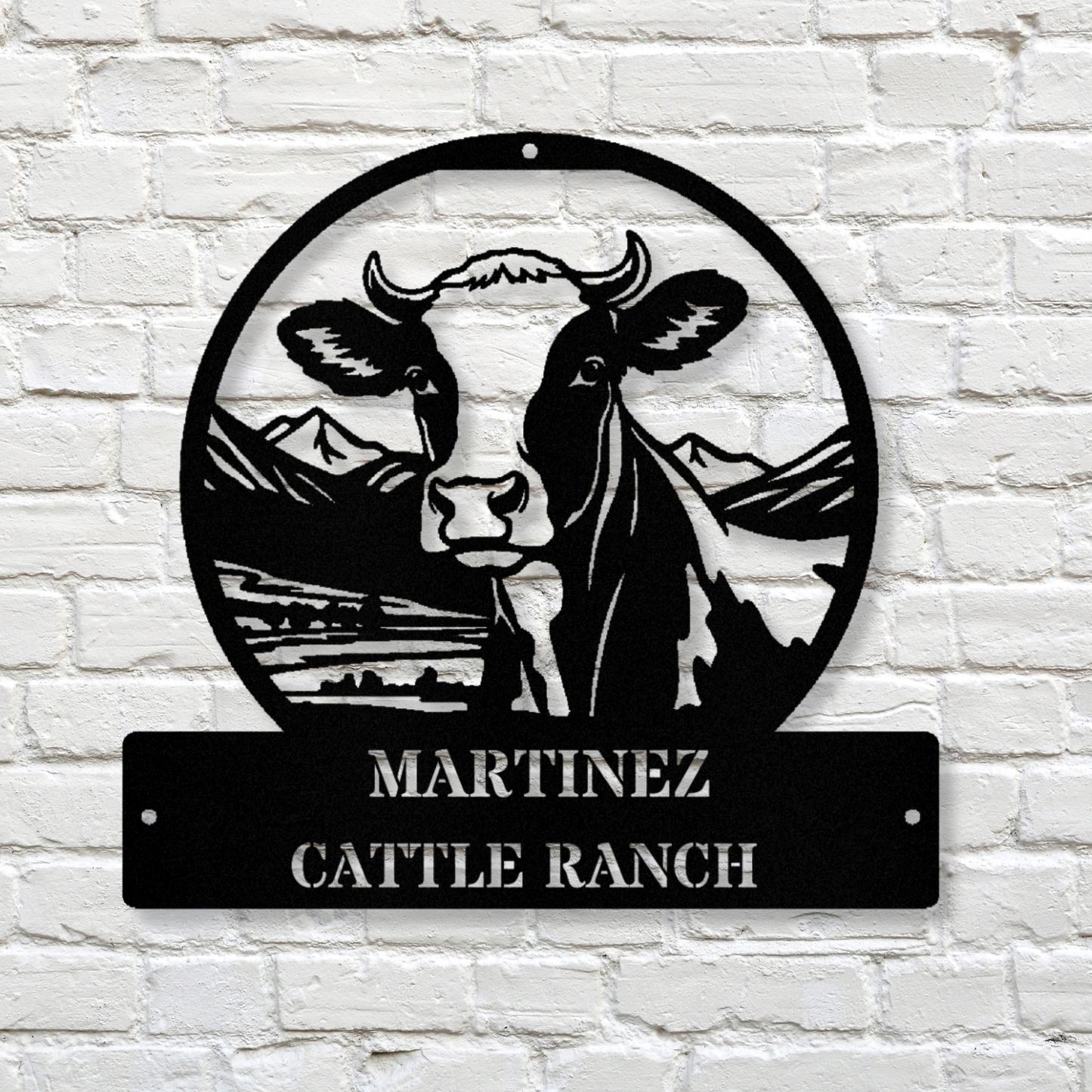 Customized Farmhouse Metal Sign, Mountain Cabin Metal Sign, Cattle Farm Address Sign, Father's Day Gift, Farm Metal Sign