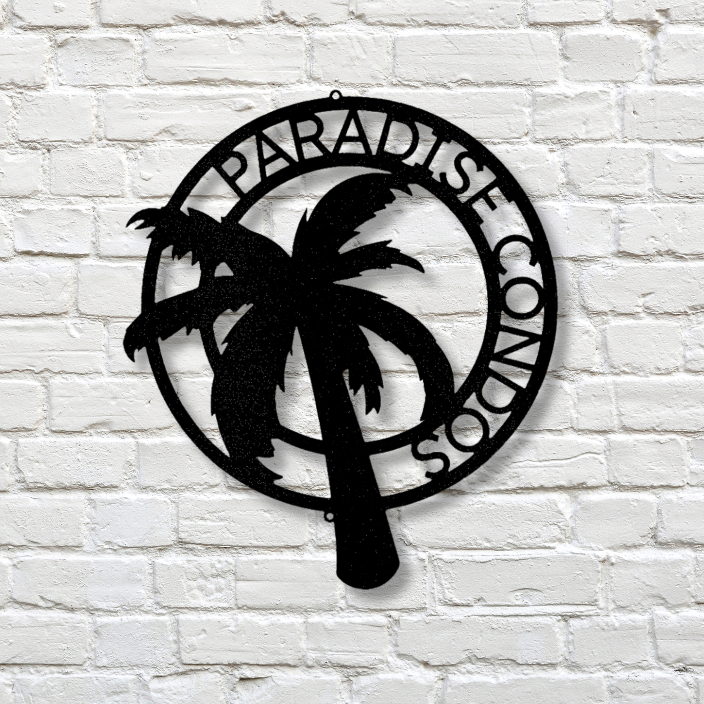 Palm Tree Beach House Metal Sign, Family Name Sign, Summer House Decor, Indoor Outdoor Sign, Vacation Home Welcome Sign, Nautical Wall Sign