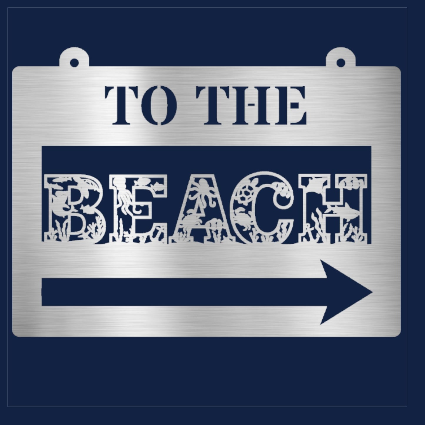 To the Beach Metal Sign, Beach House Decor, Coastal Wall Art, Beach Sign, Nautical Home Decor, Ocean Theme Sign, Seaside Wall Hanging