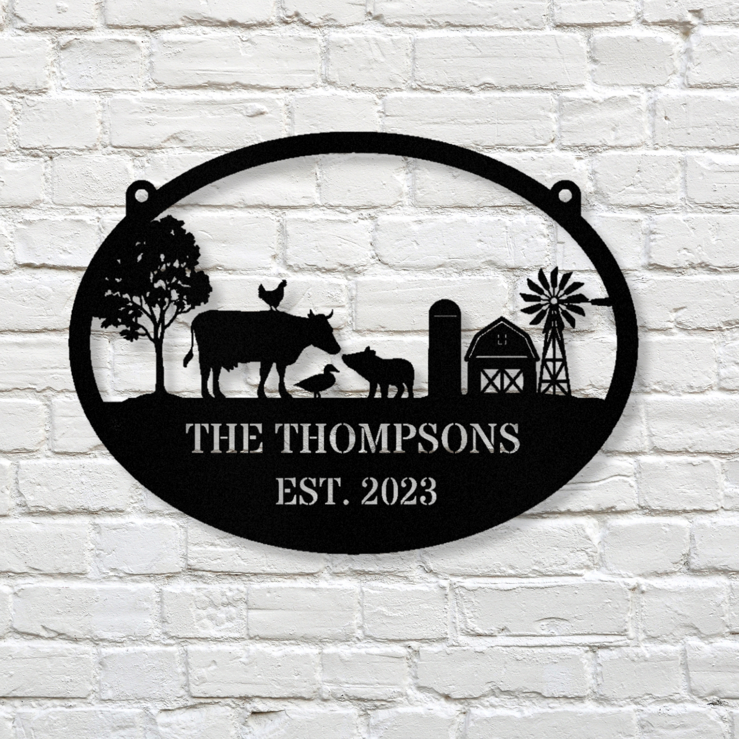 Personalized Farmhouse Metal Sign, Hanging Address Sign, Barn Metal Sign, Last Name Metal Sign