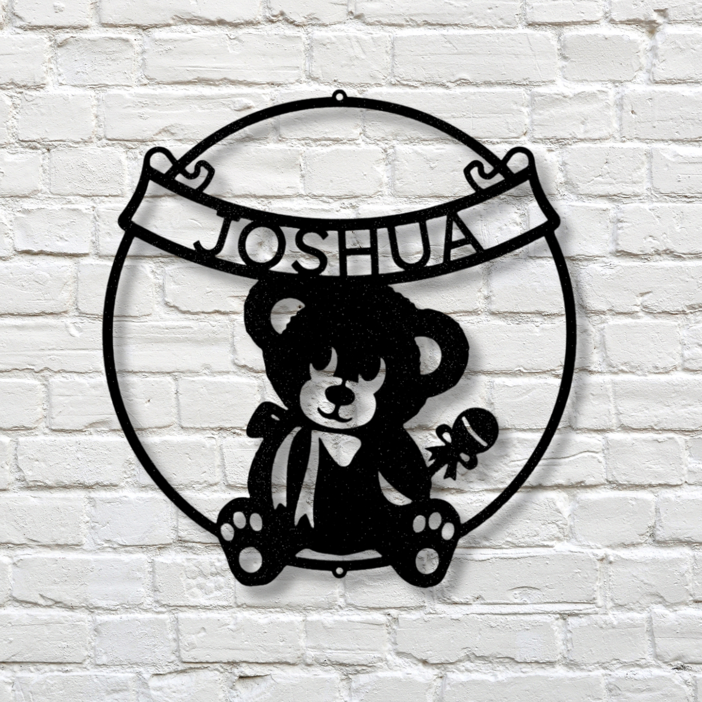 Custom Teddy Bear Metal Sign, Personalized Name Teddy Wall Decor, Kids Room Wall Art Sign, Birthday Gift For A Newborn, Baby shower Gift.