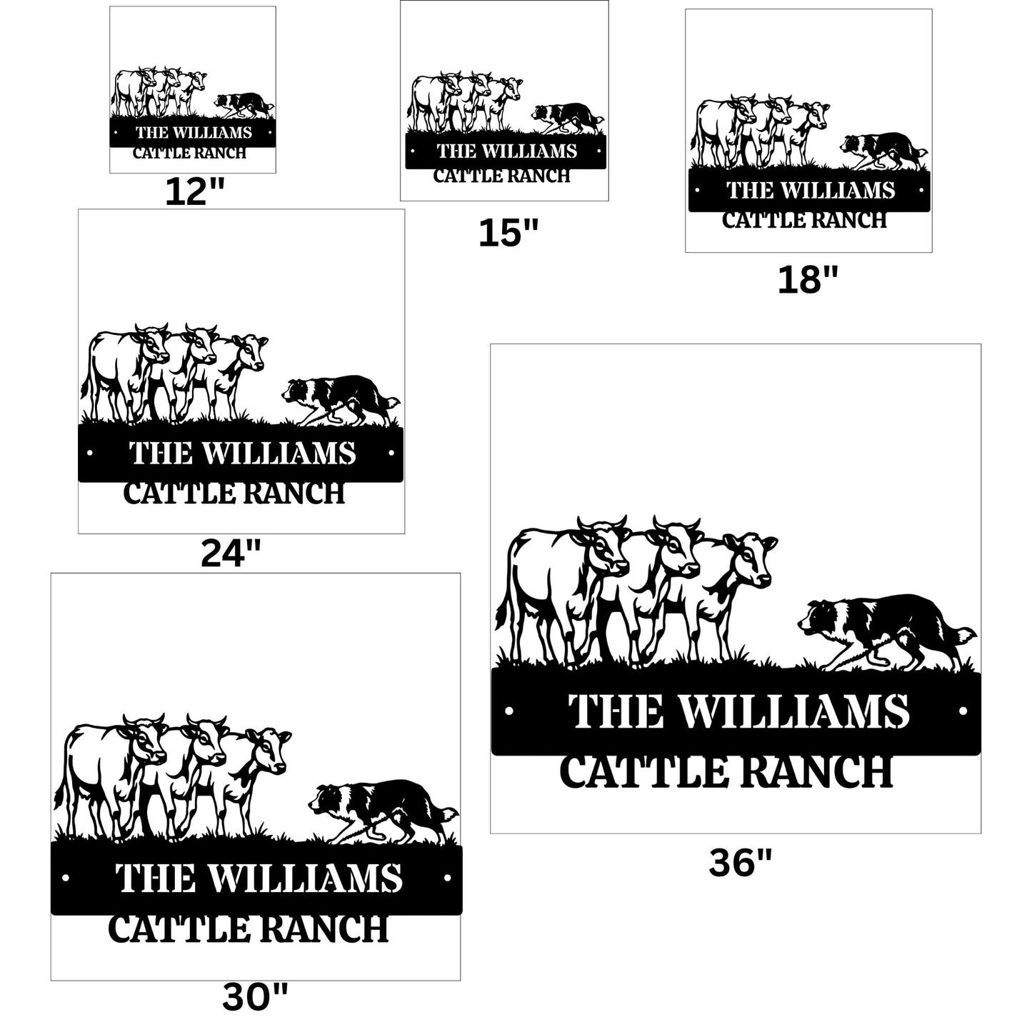 Personalized Ranch Metal Sign, Custom Family Name Cattle Sign, Farmhouse Wall Decor, Outdoor Metal Sign for Barn, Gift for Farmer, Rancher Gift