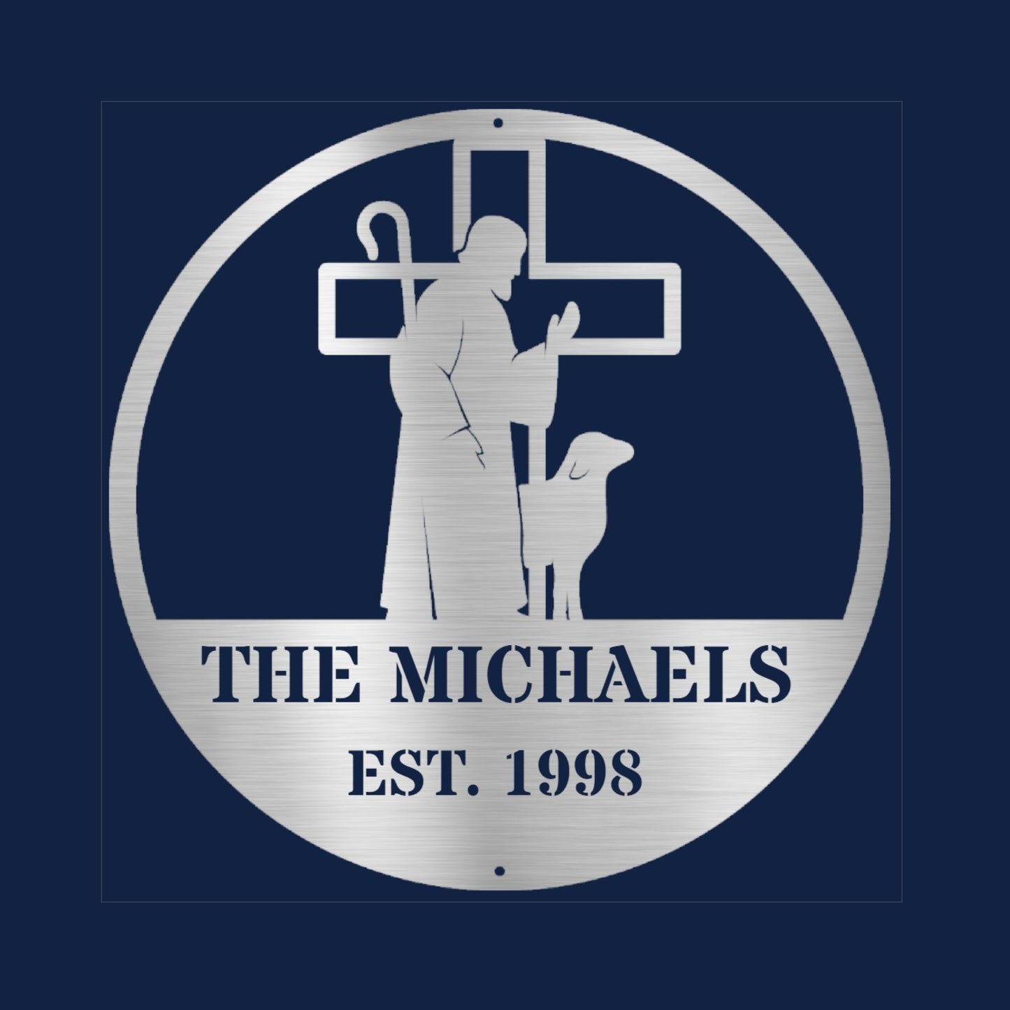 Personalized Christ Shepherd Metal Sign, Christian Wall Art, Religious Decor, Jesus Metal Sign, Faith Home Decor, Shepherd Wall Art
