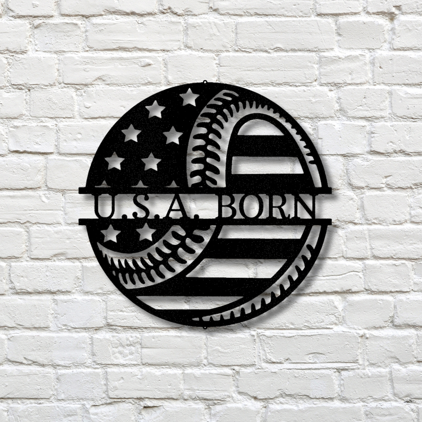 American Flag Baseball Metal Sign, Personalized Baseball Wall Sign, Custom Name Baseball Wall Decor, Husband Gifts