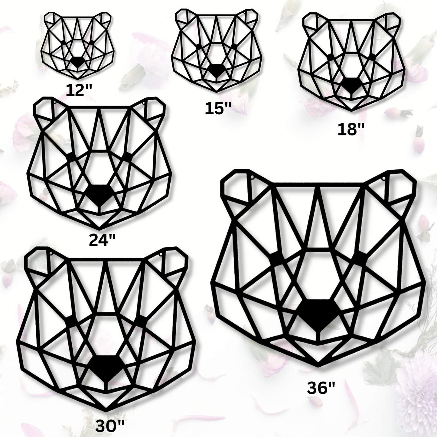 Geometric Bear Metal Steel Sign, Geometric Animal, Woodland Nursery, Wildlife Metal Art, Kids Room Décor, Art room Decor, Animal Lover Gift