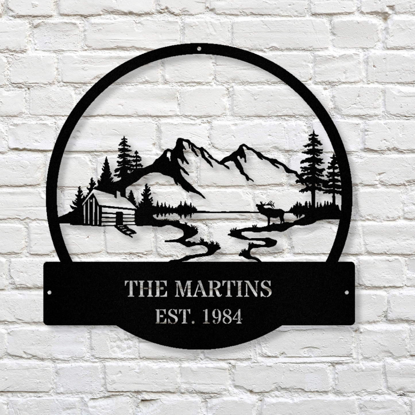 Custom Cabin Metal Art Sign, Farmhouse Gift, Mountain House Sign, Family Name Sign, Lake House Sign, Address Sign, Indoor Outdoor Hanging