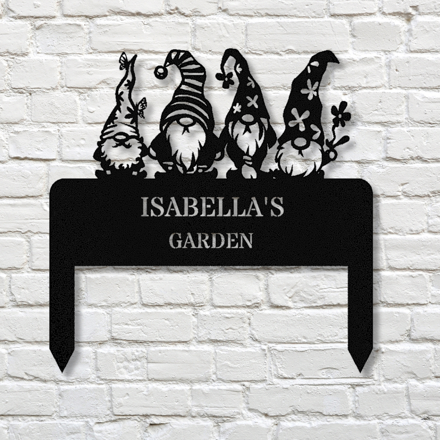 Custom Gnome Garden Stake Metal Sign, Gnome Outdoor Decor, Grandma Gifts, Garden Lover Gift, Garden Metal Deor, Last Name Metal Stake