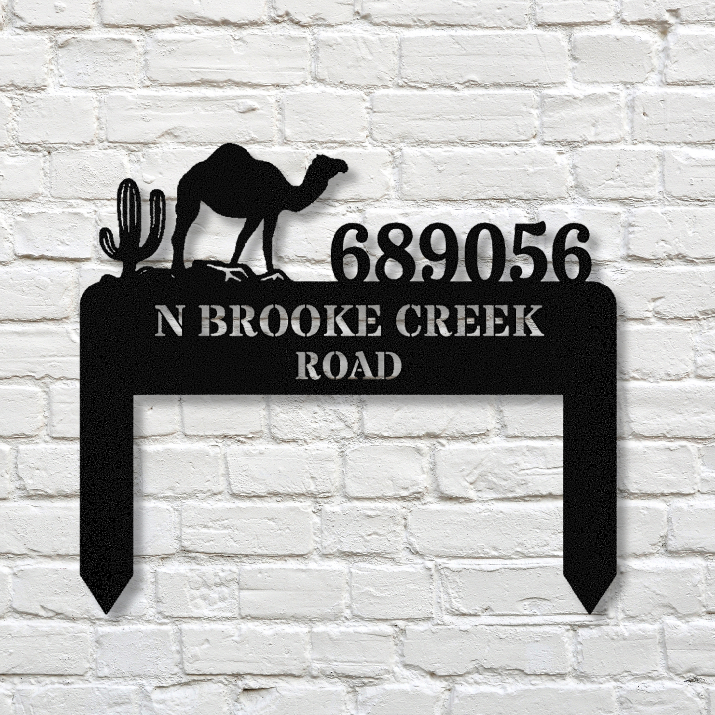 Custom Camel Metal Address Stake Sign, Camel Yard Decor, Animal Address Stake, Personalized stake sign, Outdoor Address Sign