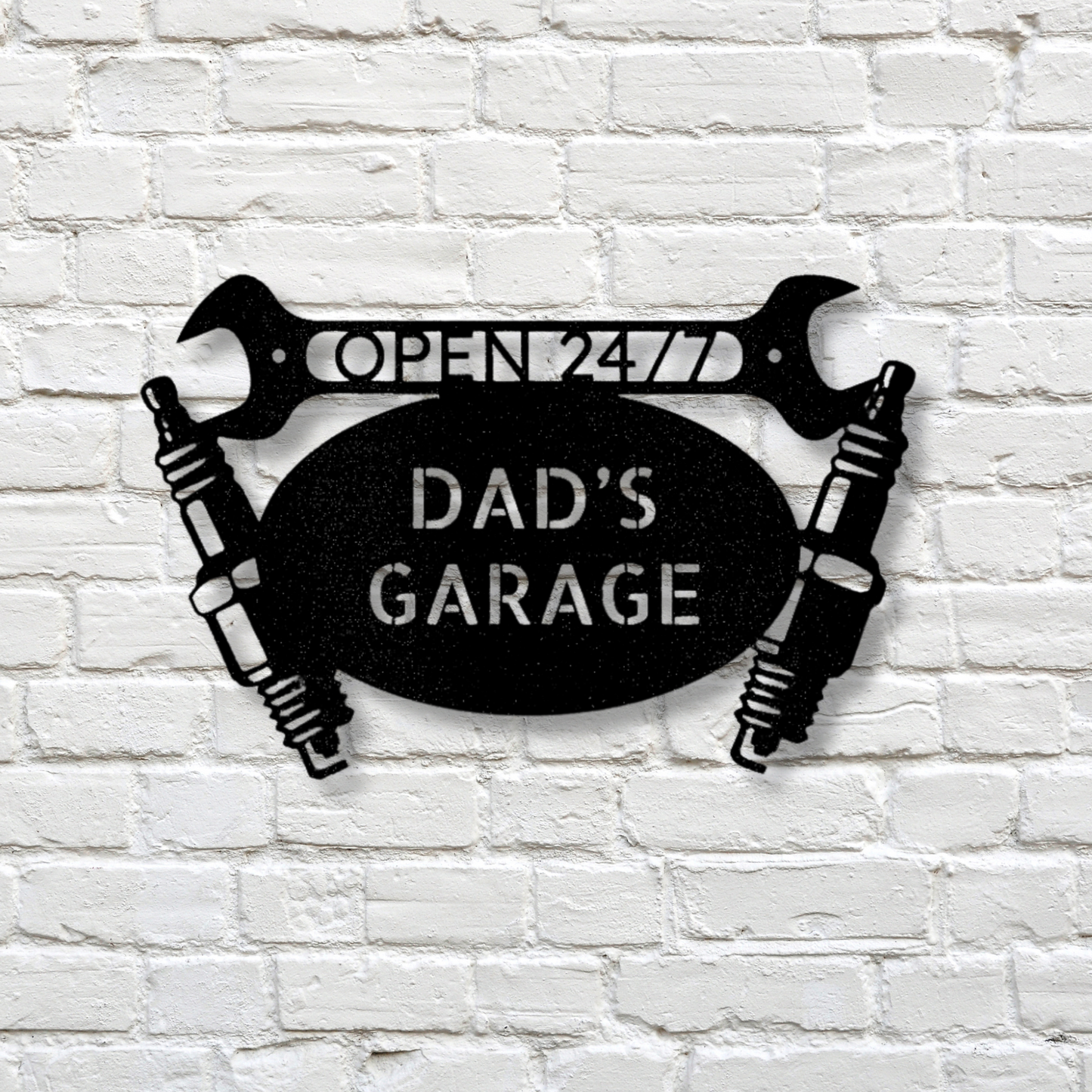 Personalized Car Garage Metal Sign, Spark Plugs Decor,Mechanic Shop Sign, Established Sign, Automotive Lover Gift, Custom Car Lover Gifts