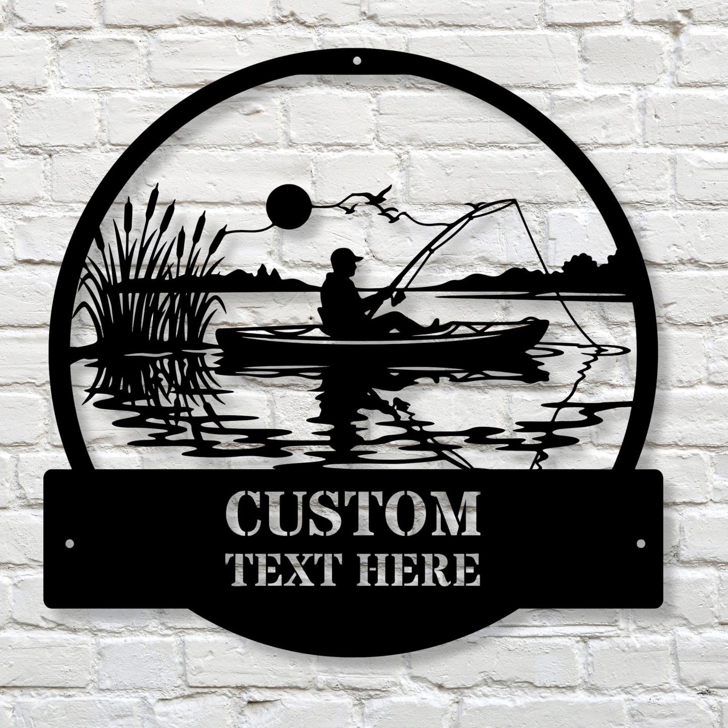 Custom fishing cabin sign, personalized fishing decor, lake house sign, fisherman gift, rustic cabin wall art, fishing lodge decor