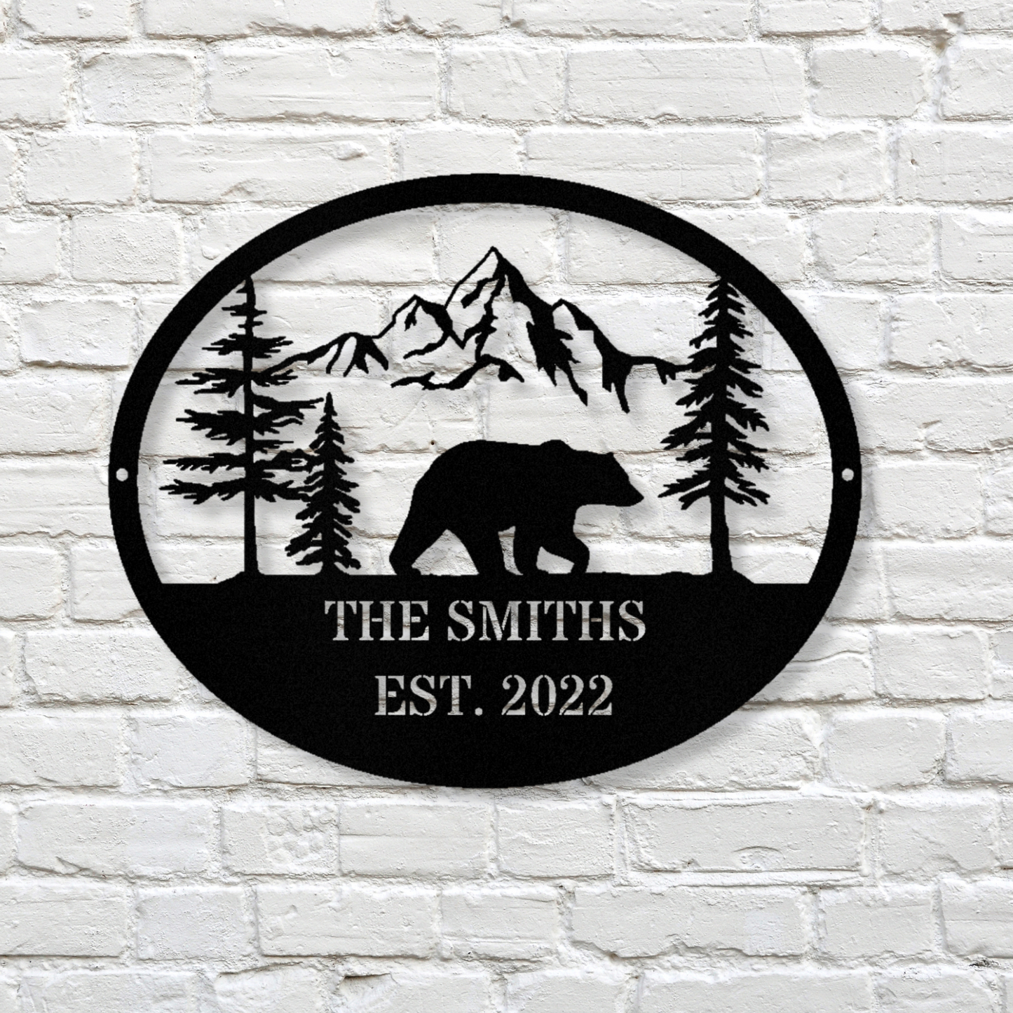 Bear Mountain Metal Sign, Address Sign, Cabin Metal Sign Decor, Farmhouse Sign, Bear Mama Decor