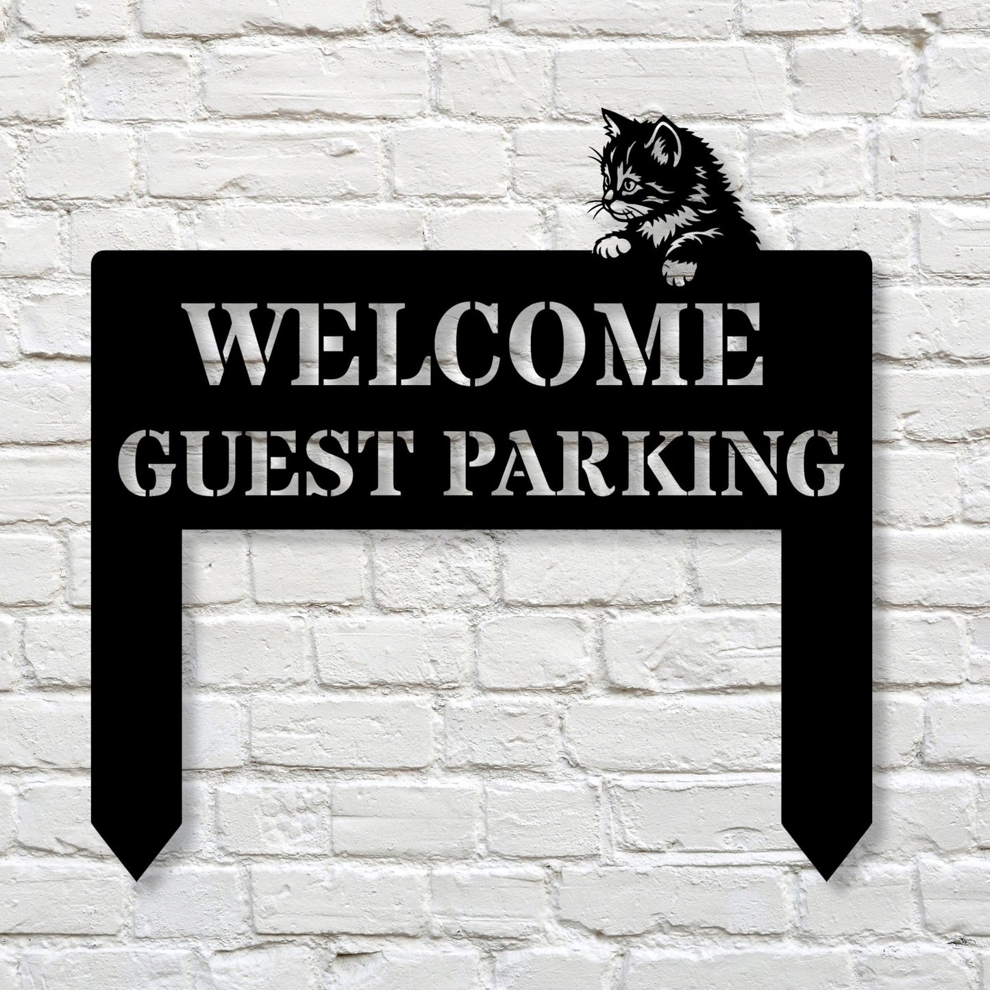 Personalized Metal Parking Sign with Stake | Custom Name Garage Sign | Man Cave Outdoor Metal Decor | Reserved Parking Metal Lawn Stake