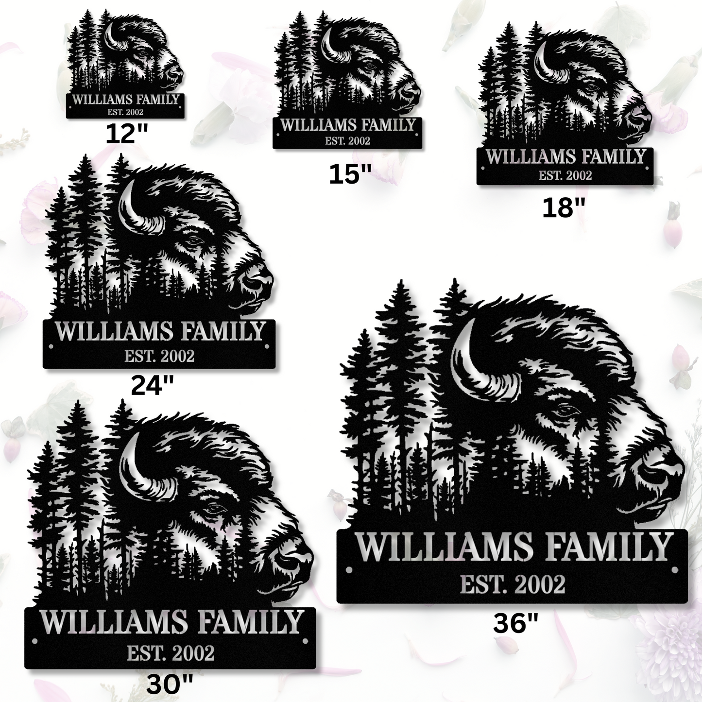 Custom Bison Metal Sign, Bison Monogram Sign, Bison Decor, Bison Gift, Farm Sign, Ranch sign, Cabin Decor