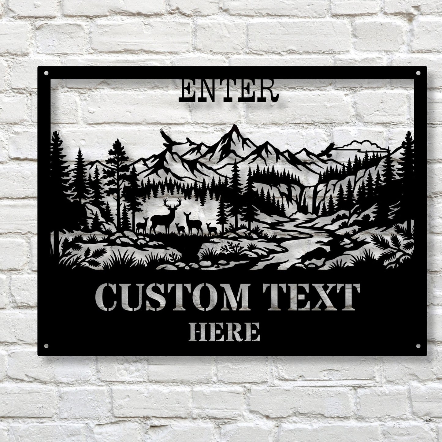 Personalized hunting cabin metal wall art, custom cabin sign, rustic hunting decor, hunter gift, lodge wall art, outdoor metal decor