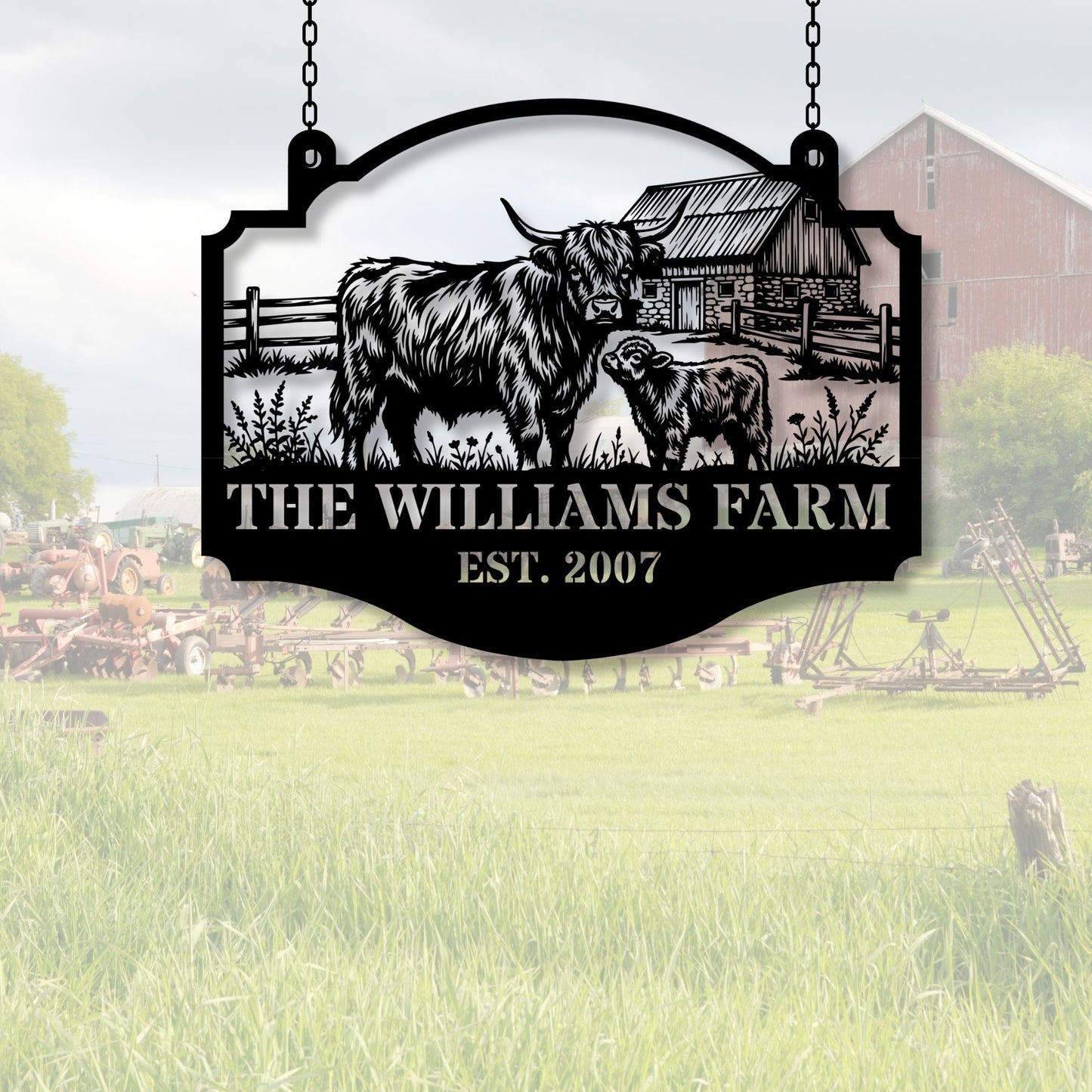 Custom Cattle Farm Sign, Personalized Ranch Sign, Farm Name Sign, Cattle Ranch Decor, Custom Farmhouse Sign, Livestock Gift