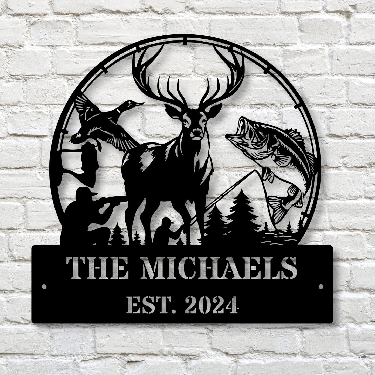 Custom Hunter Metal Sign, Personalized Hunter Gift, Hunting Decor, Metal Wall Art, Deer Hunter Sign, Rustic Outdoor Decor