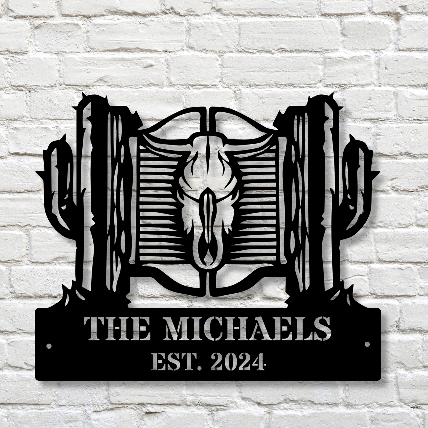 Custom Cactus Metal Sign, Personalized Wall Art, Cactus Name Sign, Metal Cactus Lover Gift, Home Decor for Cactus Lovers