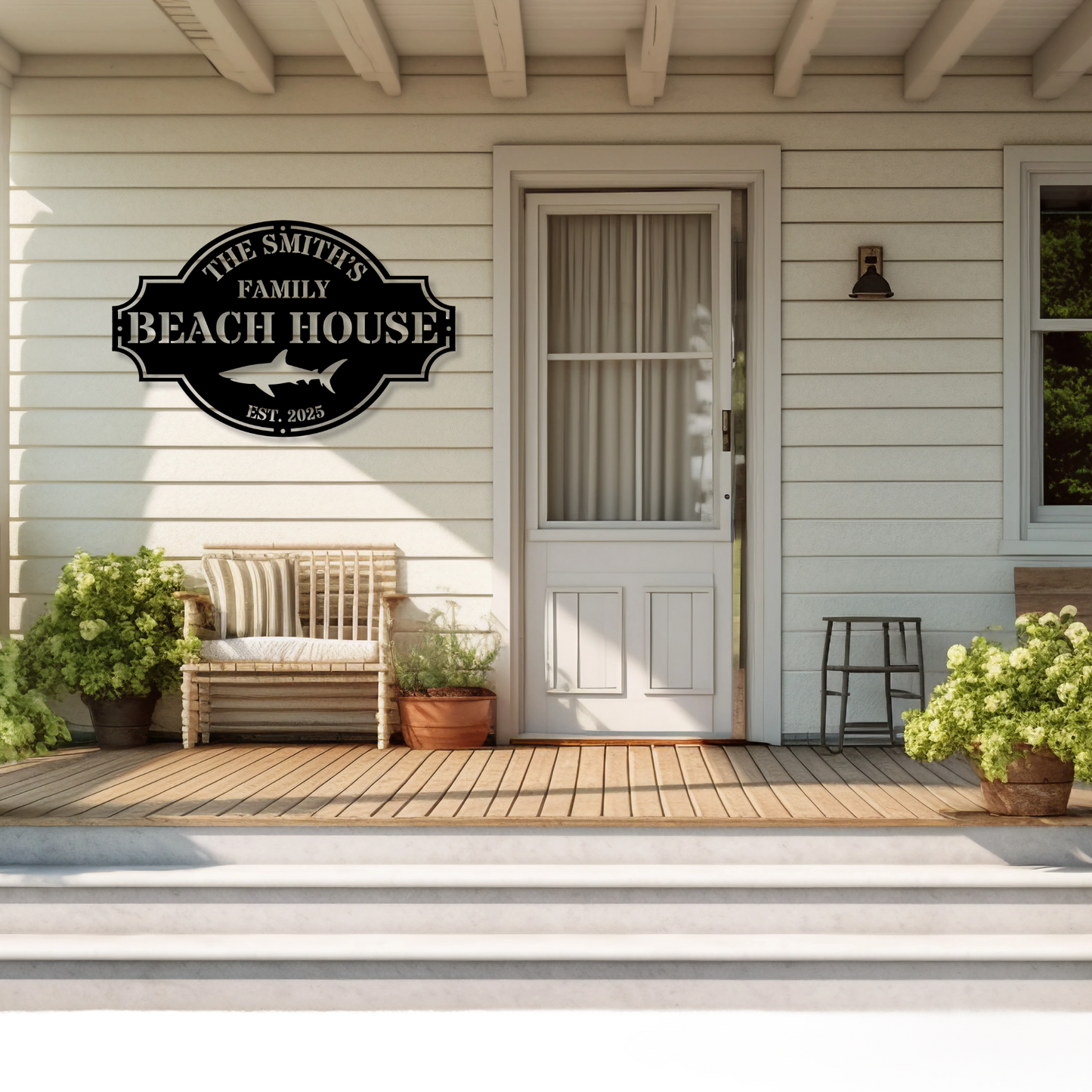 Custom Beach House Sign, Established Date, Beach Cottage Sign, Beach Theme Decor, Beach House Gift, Coastal Home Sign