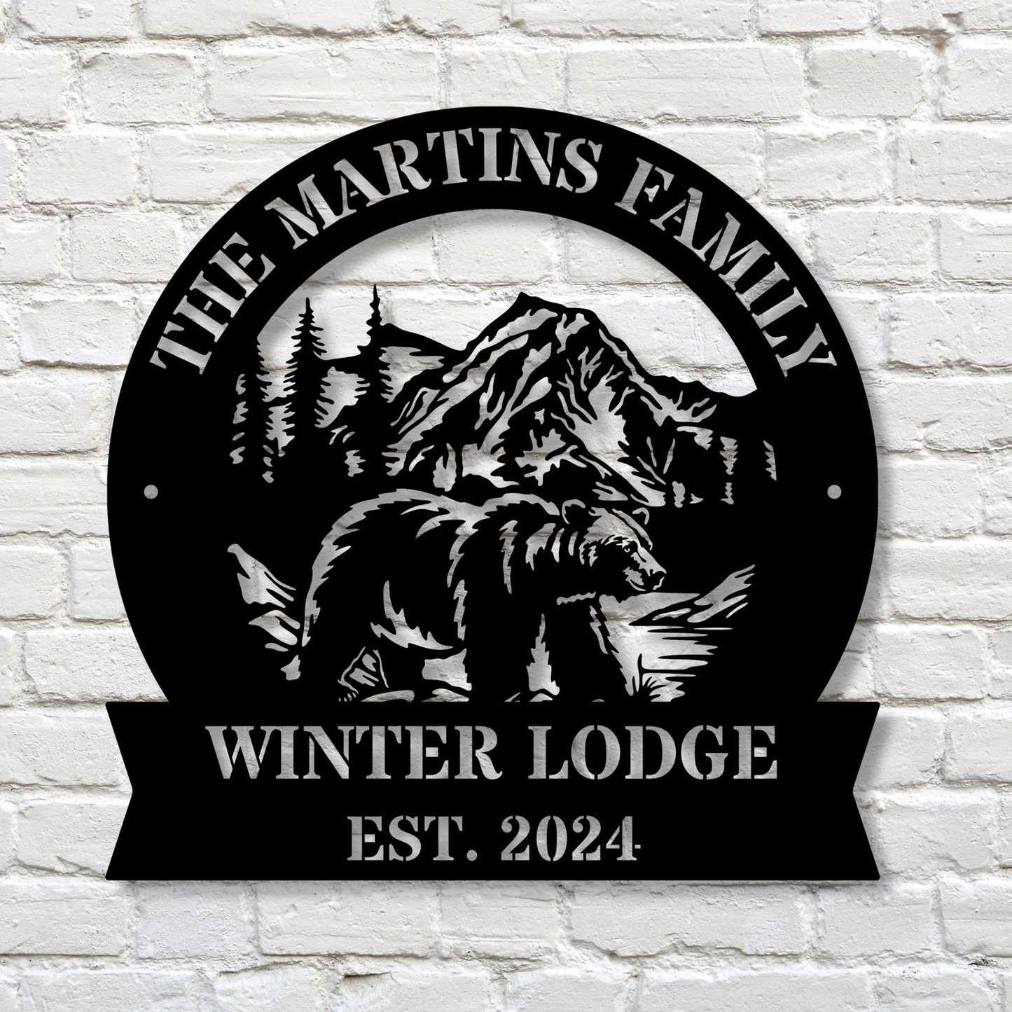 Custom Bear Metal Sign, Personalized Bear Wall Art, Cabin Decor, Wilderness Hunter Gift, Mountain Bear Home Decor