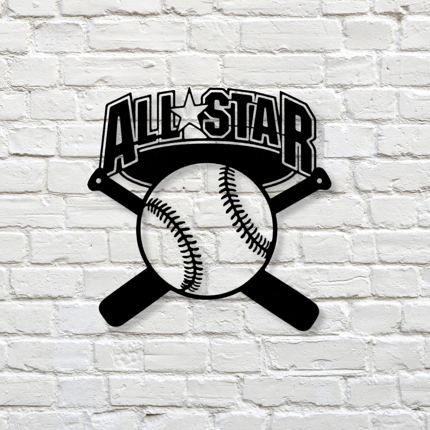 Baseball All-Star Metal Sign, Baseball Themed Metal Wall Hanging, Baseball Lover Gift, New Home Decor, Housewarming Gift