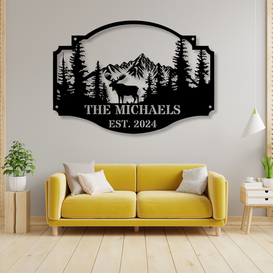 Custom Metal Cabin Sign, Family Name Cabin Sign, Cabin House Cottage Welcome Sign, Outdoor Sign