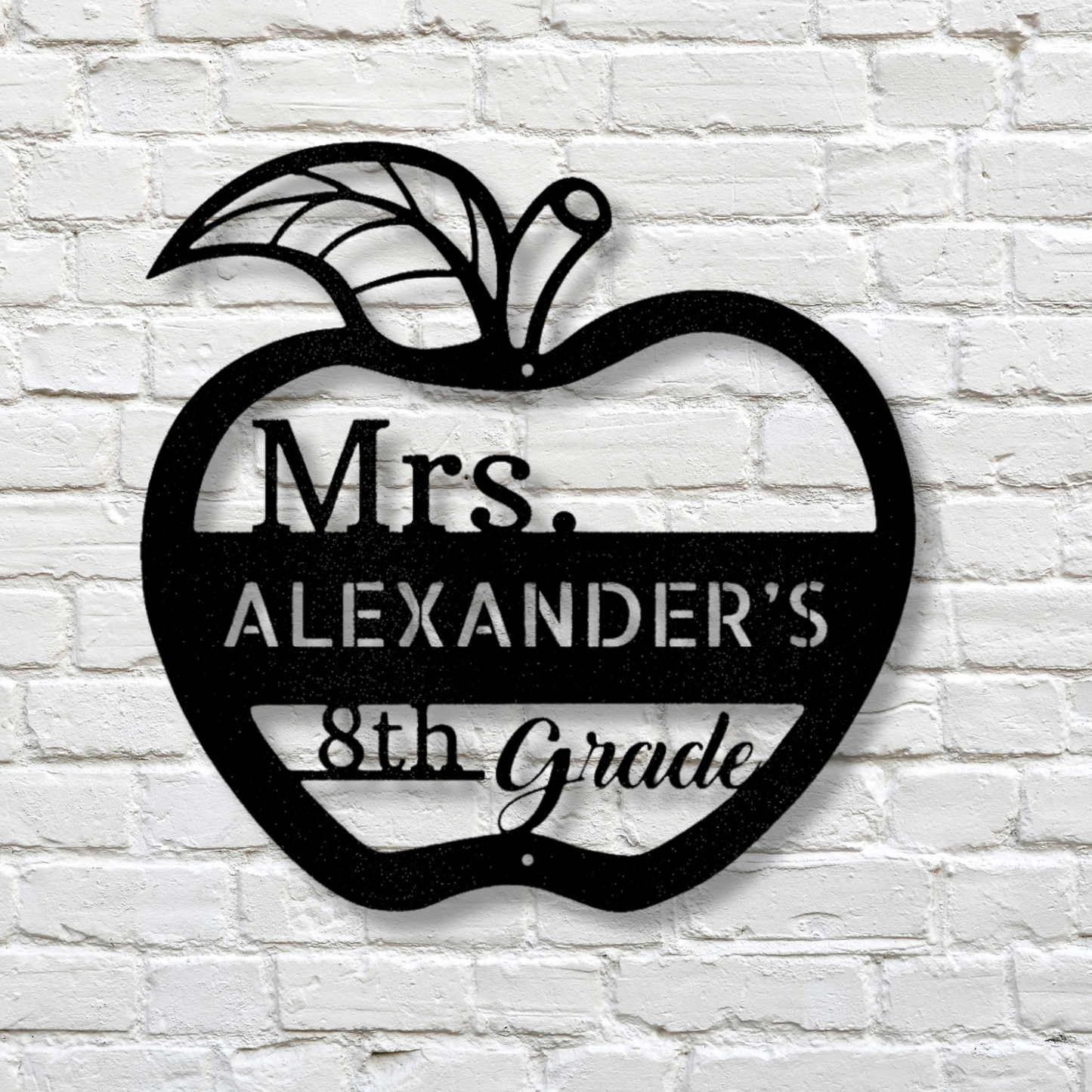 Personalized Teacher Appreciation Metal Steel Sign, Custom Name Gift For Junior School Teacher, Student To Teacher Gift, Meaningful Gift, Housewarming Wall Decor.