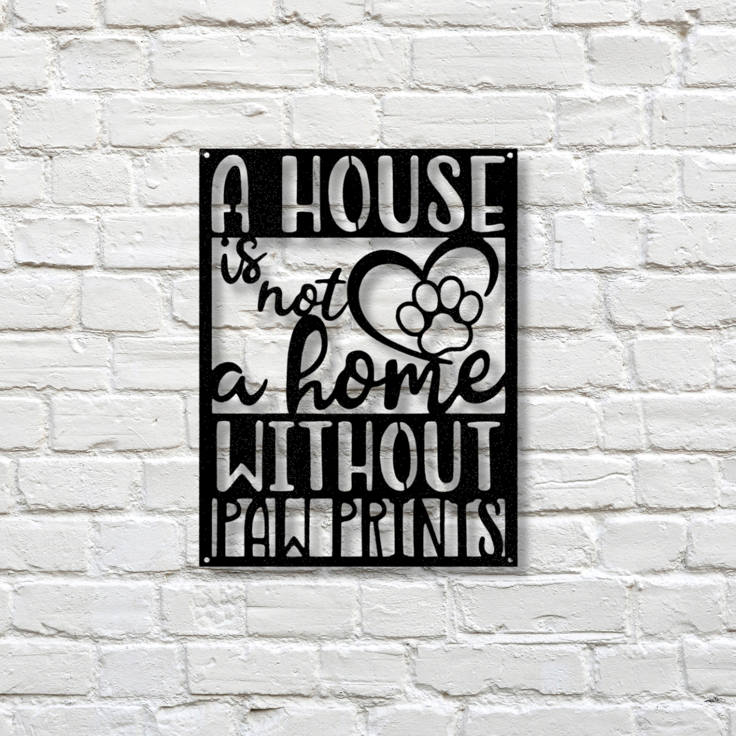 Home with Paw Print Metal Art Sign, Dog Kennel Decor, House warming Gift For A Dog Lover, Dog Paw Print Monogram, Pet Room Decor.