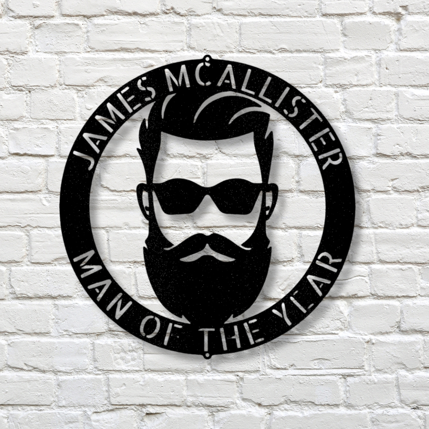 Custom Manly Metal  Sign, Personalized Bearded Face Metal Art, Birthday Gift, Man Cave Decor