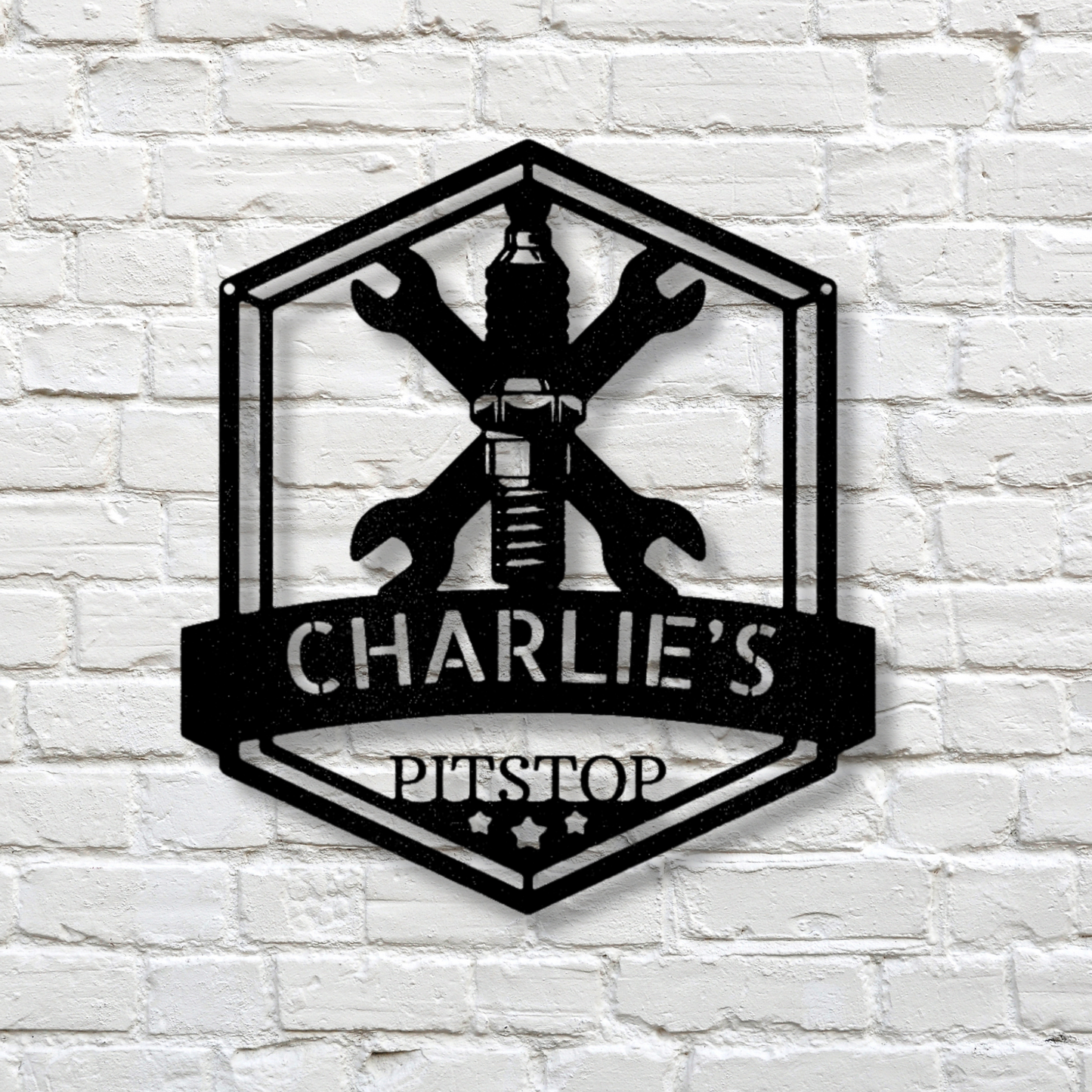 Custom Work Shop  Metal  Art Sign, Personalized Fathers Day Pitstop Sign, Birthday Gift For Mechanic Dad , Garage Wall Art Decor, Gift For Grandpa.