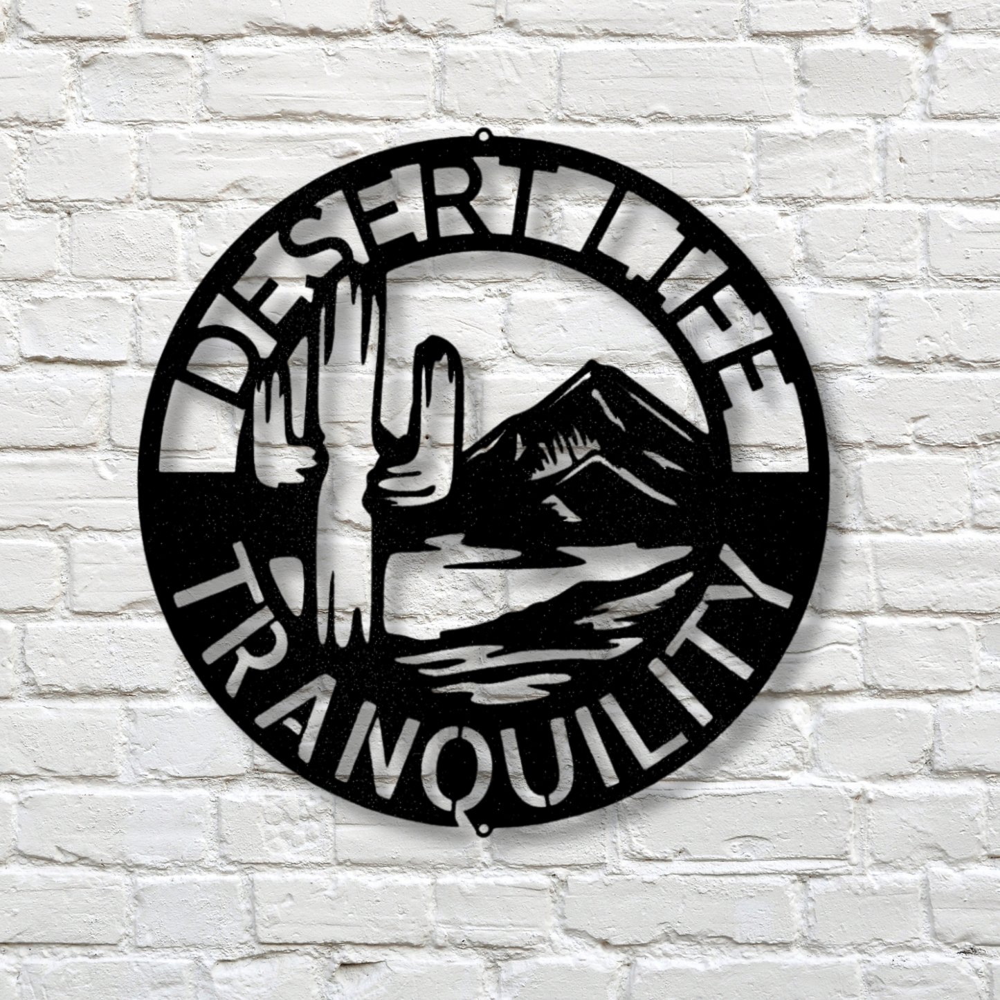 Custom Desert Life Metal Sign, Personalized Cactus Mountain Wall Art Decor, Birthday Gift For Dad, Home Wall Hanging, Welcome Address Sign.