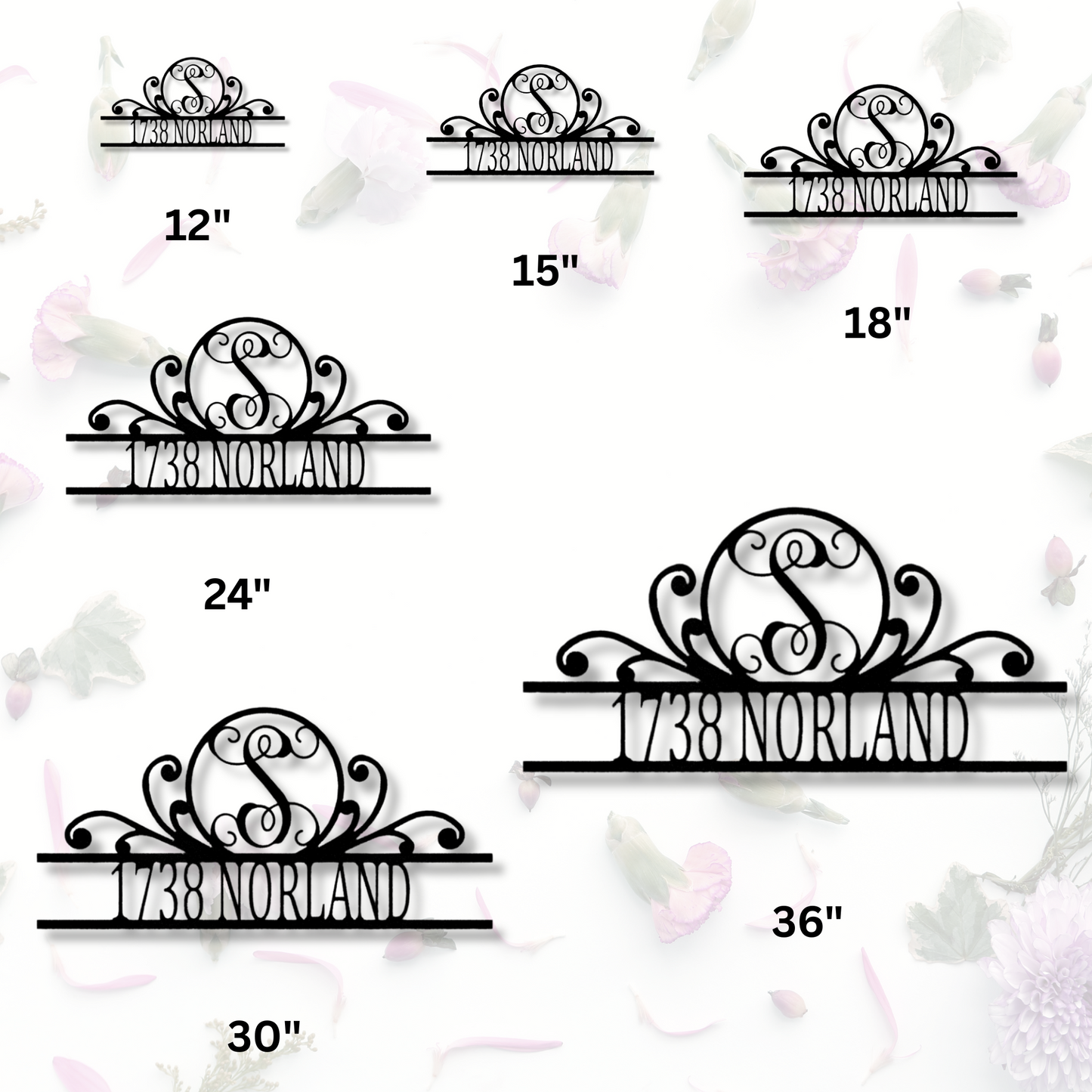 Scroll Family Name - Metal Steel Sign