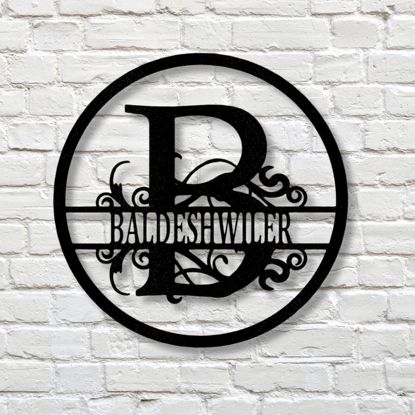 Custom Split Circle Metal Sign, Personalized Split Circle Monogram, Housewarming Decor, Indoor Wall Hanging, Christmas Gift, Birthday Gift.