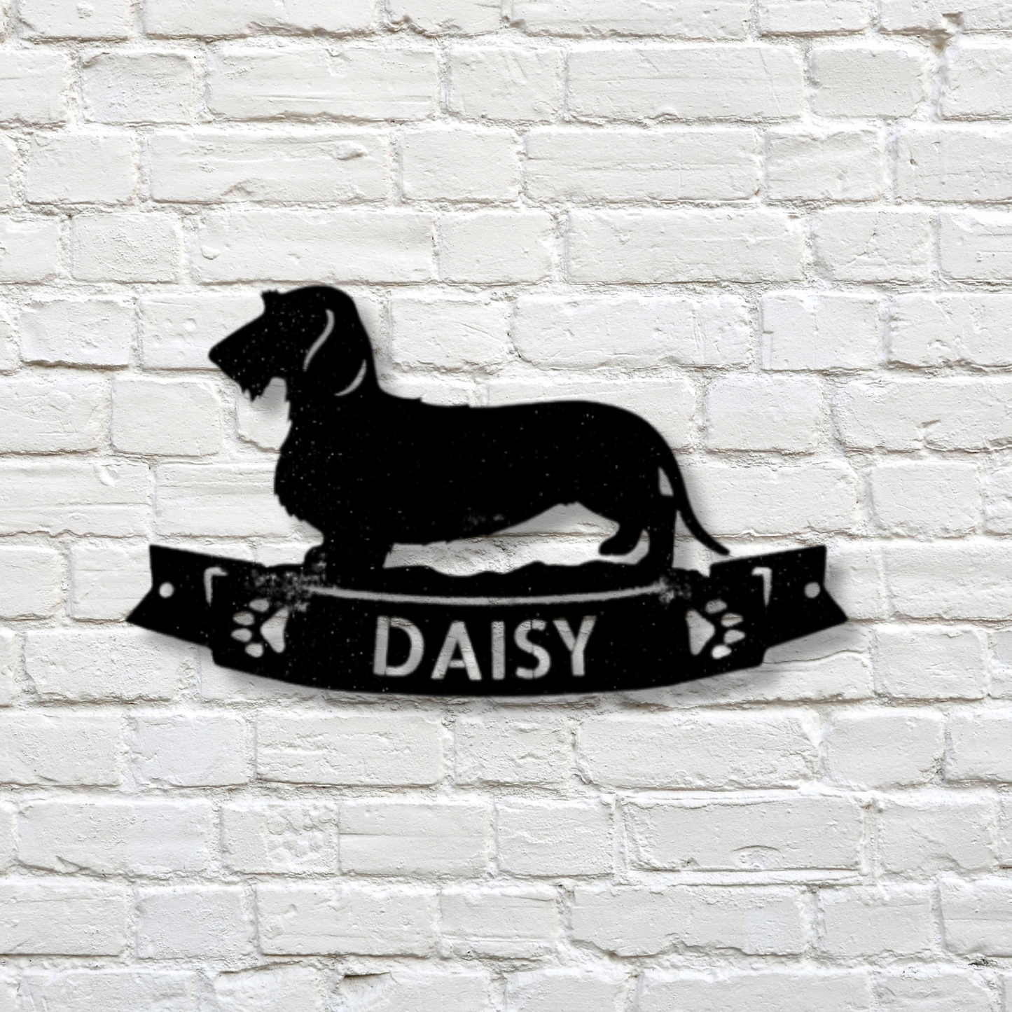 Custom Dachshund Banner Metal Sign, Personalized Dachshund Banner Monogram, Dog Memorial Decor,  Pet Lover Gift, Indoor Outdoor Hanging.