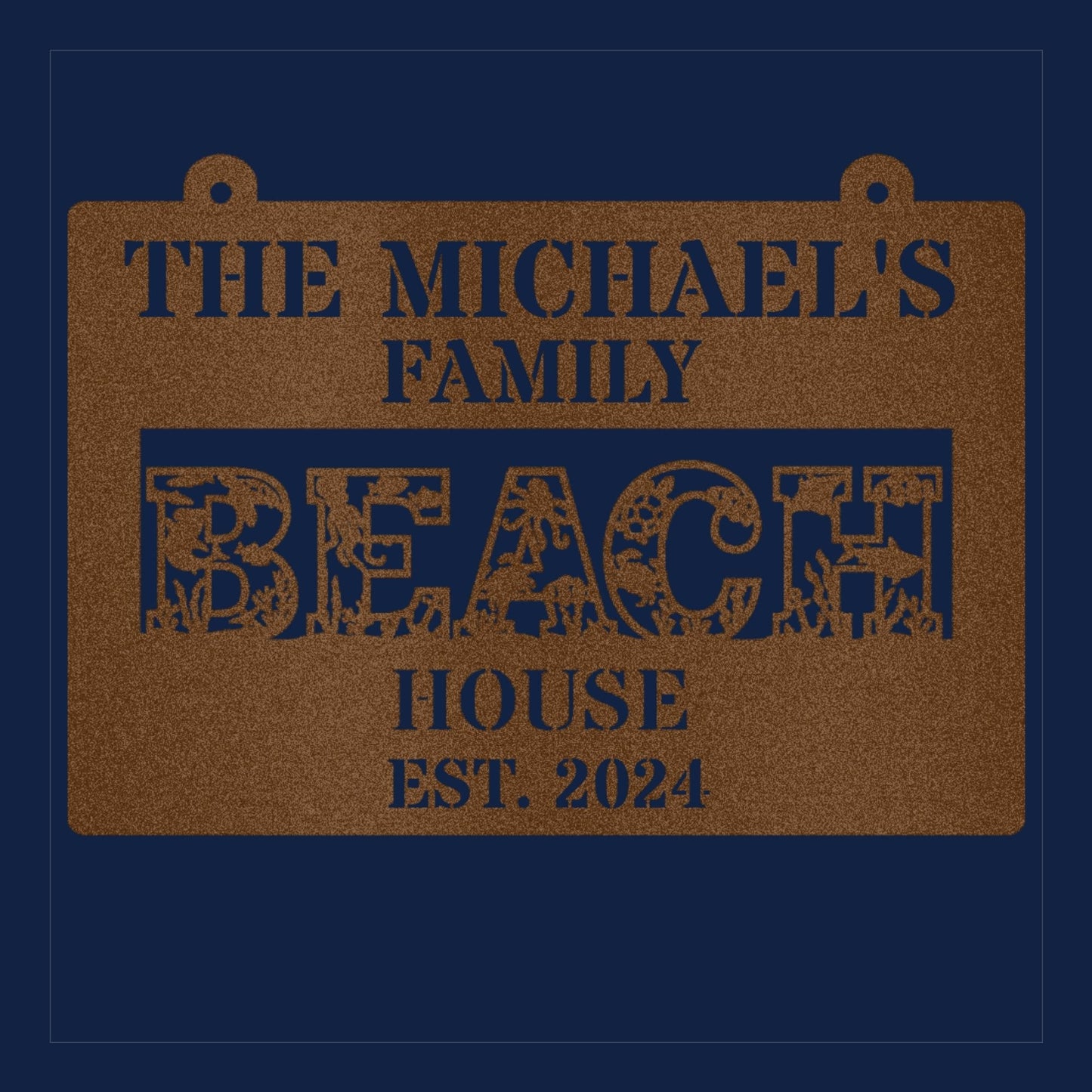 Personalized Beach House Metal Sign, Custom Beach House sign, Beach Themed Gift for Home