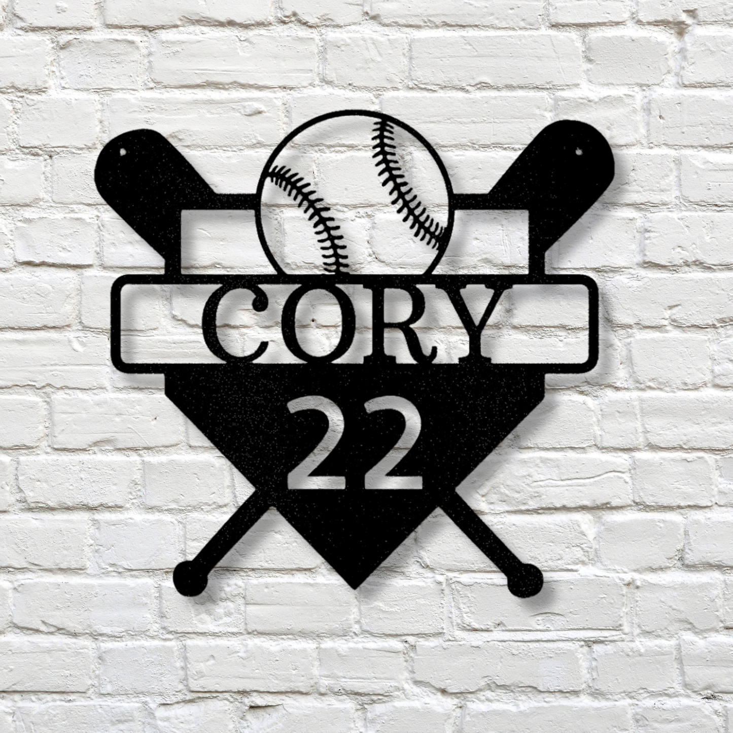 Custom Name Baseball Monogram, Grandson Baseball Metal Sign, Baseball Player Sign, Kids Wall Art, Christmas Gift, Gift for Son