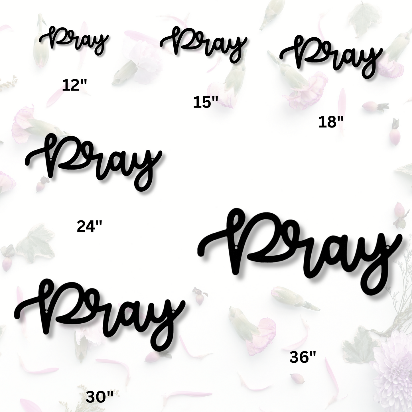 Pray Script Metal Wall Sign, Religious Decor, Inspirational Metal Art, Christian Home Decor Bible Verse Wall Sign, Religious Christmas Gifts