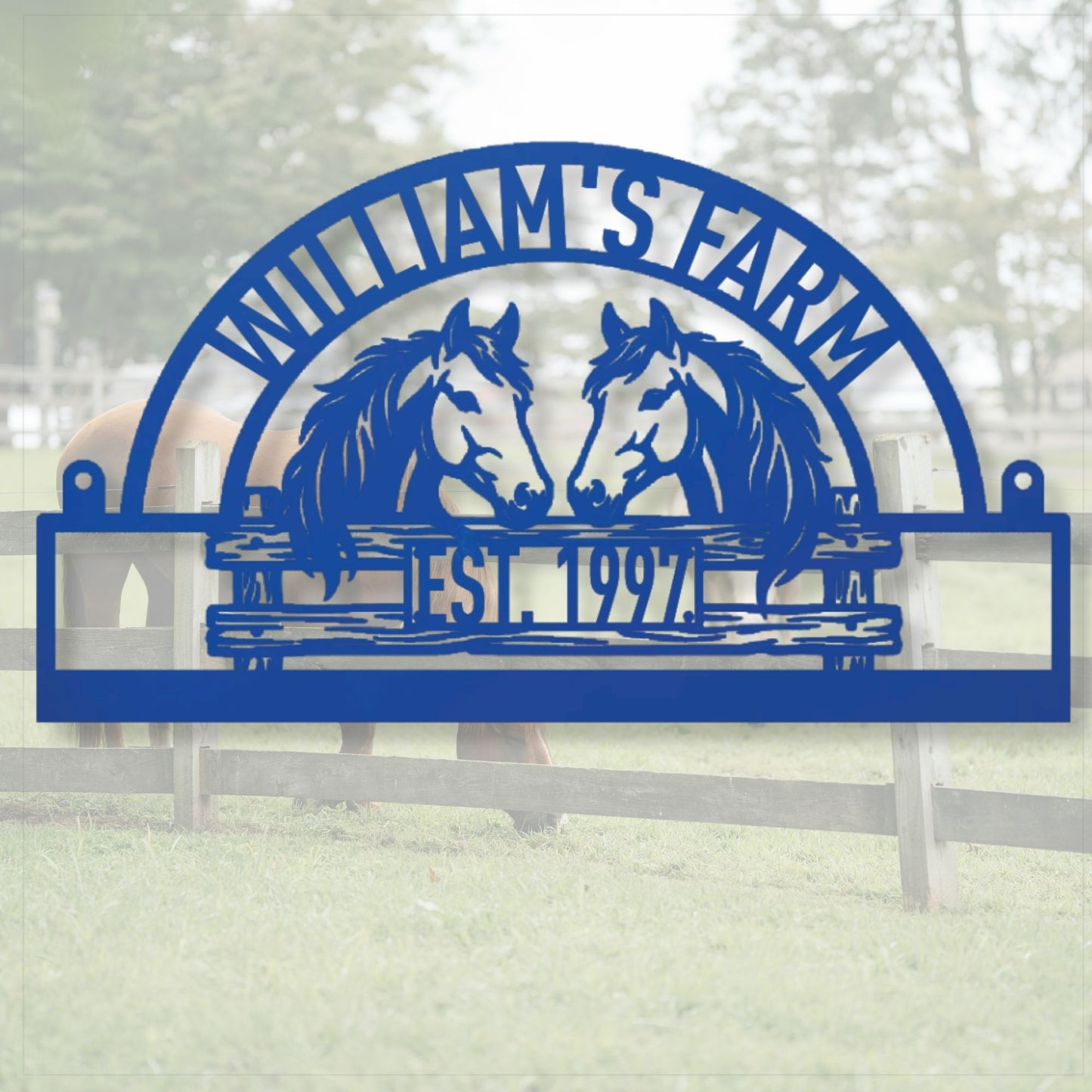 Custom Horse Farm Metal Sign, Personalized Farm Sign, Equestrian Decor, Ranch Sign, Barn Sign, Stable Decor, Horse Lover Gift