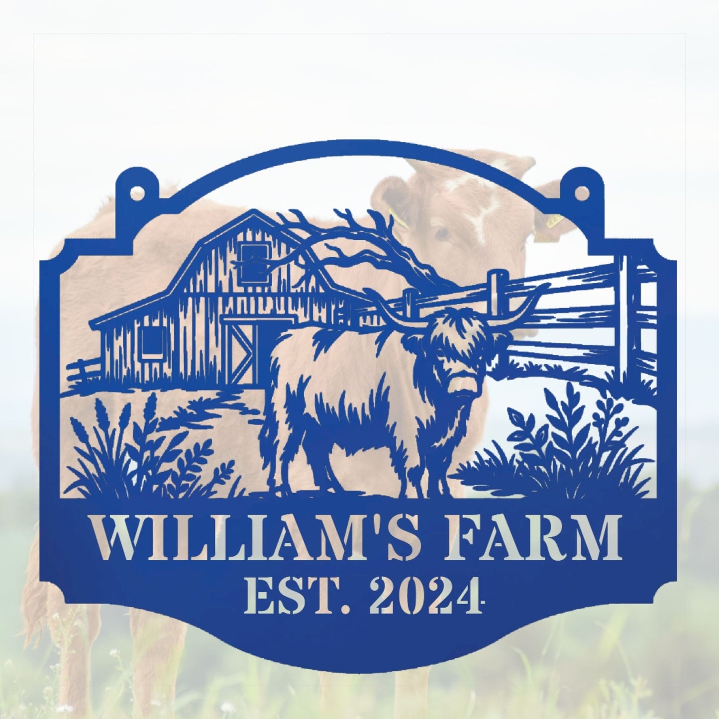 Personalized Metal Farm Sign With Name, Custom Farm Sign, Farmhouse Decor, Ranch Sign, Rustic Metal Sign, Farm Gift, Barn Name Sign