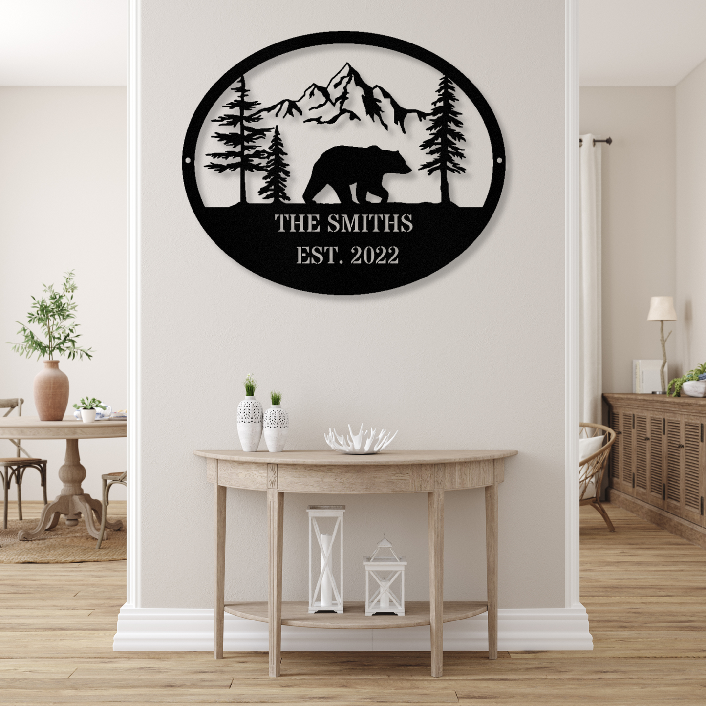 Bear Mountain Metal Sign, Address Sign, Cabin Metal Sign Decor, Farmhouse Sign, Bear Mama Decor