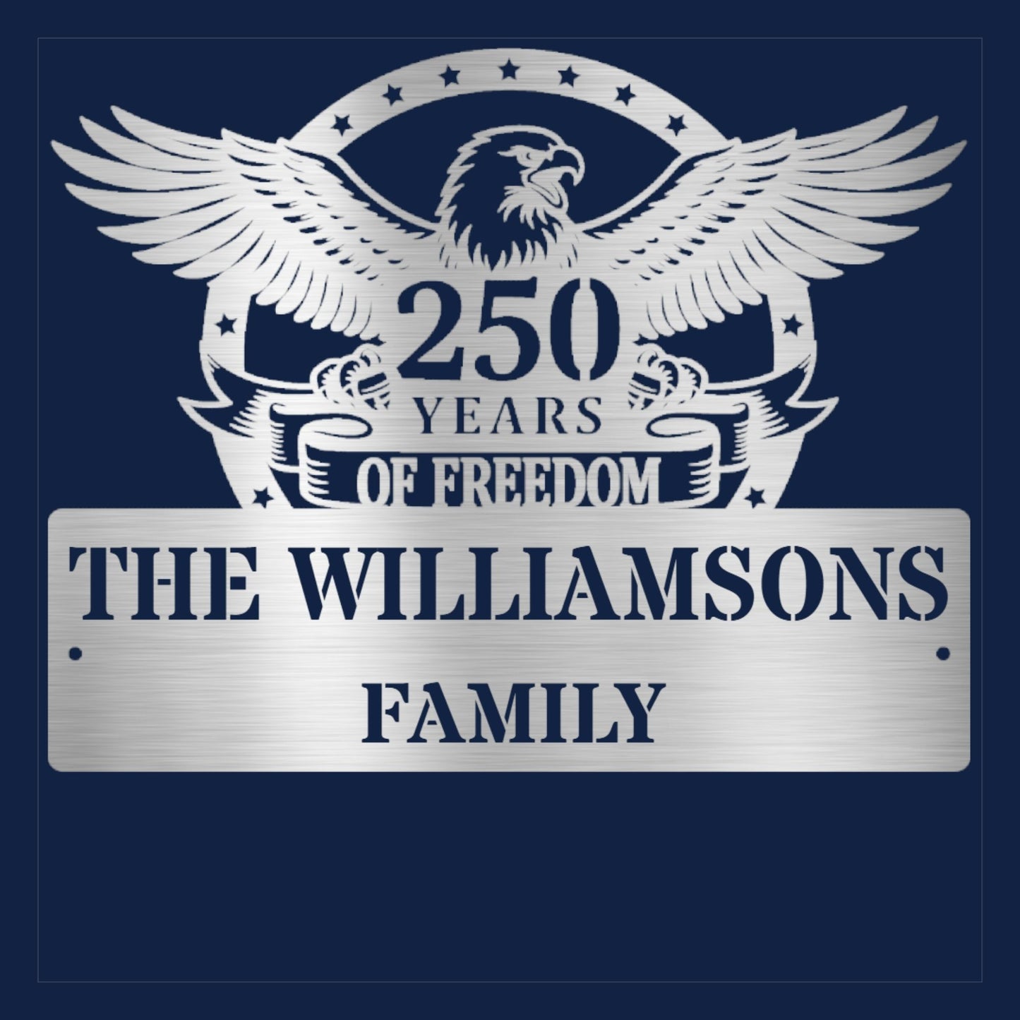 250 Years of Freedom Metal Sign, Custom Patriotic Wall Art, USA Independence Decor, Vintage American History Sign, Americana Metal Wall Decor