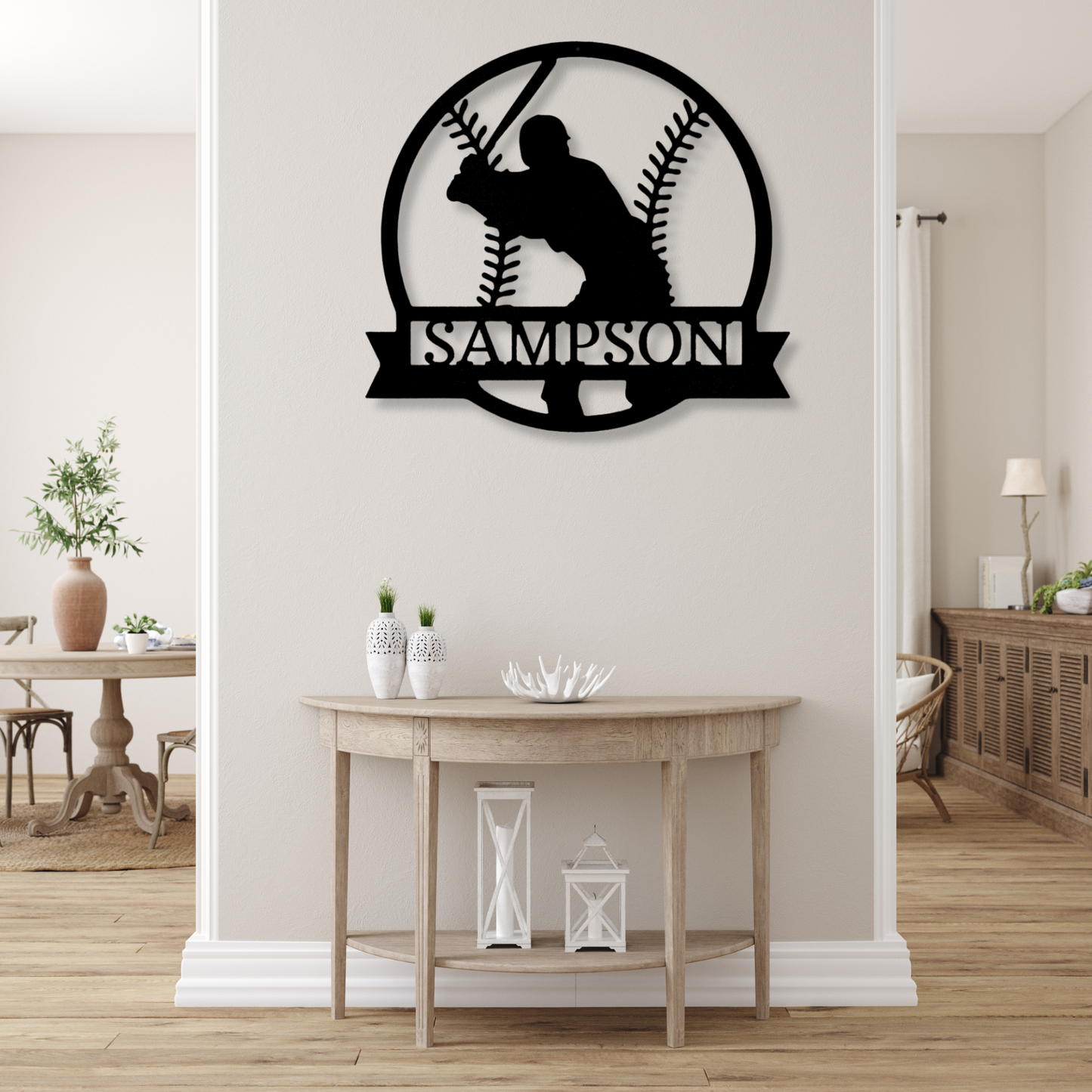 Custom On Deck Baseball Wall Sign, KidsRoom Wall Decor, Personalized Baseball Wall Metal Sign, Birthday Gift For Baseball Lover